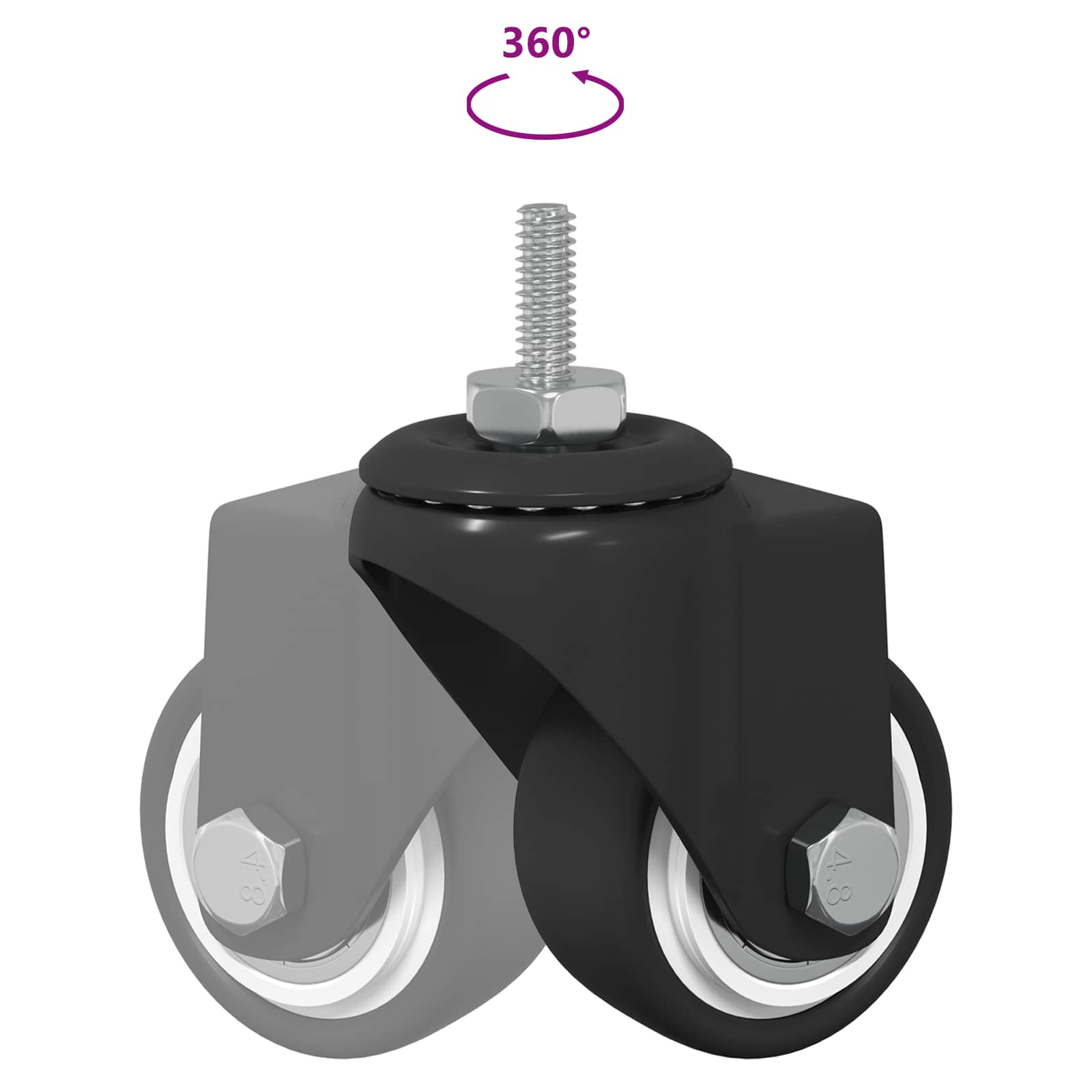 Zwenkwiel 2 pcs Zwart 40,4 x 40,4 x 19,7 mm IJs en nylon is nu te koop bij PeponiXL, paradijselijk wonen!