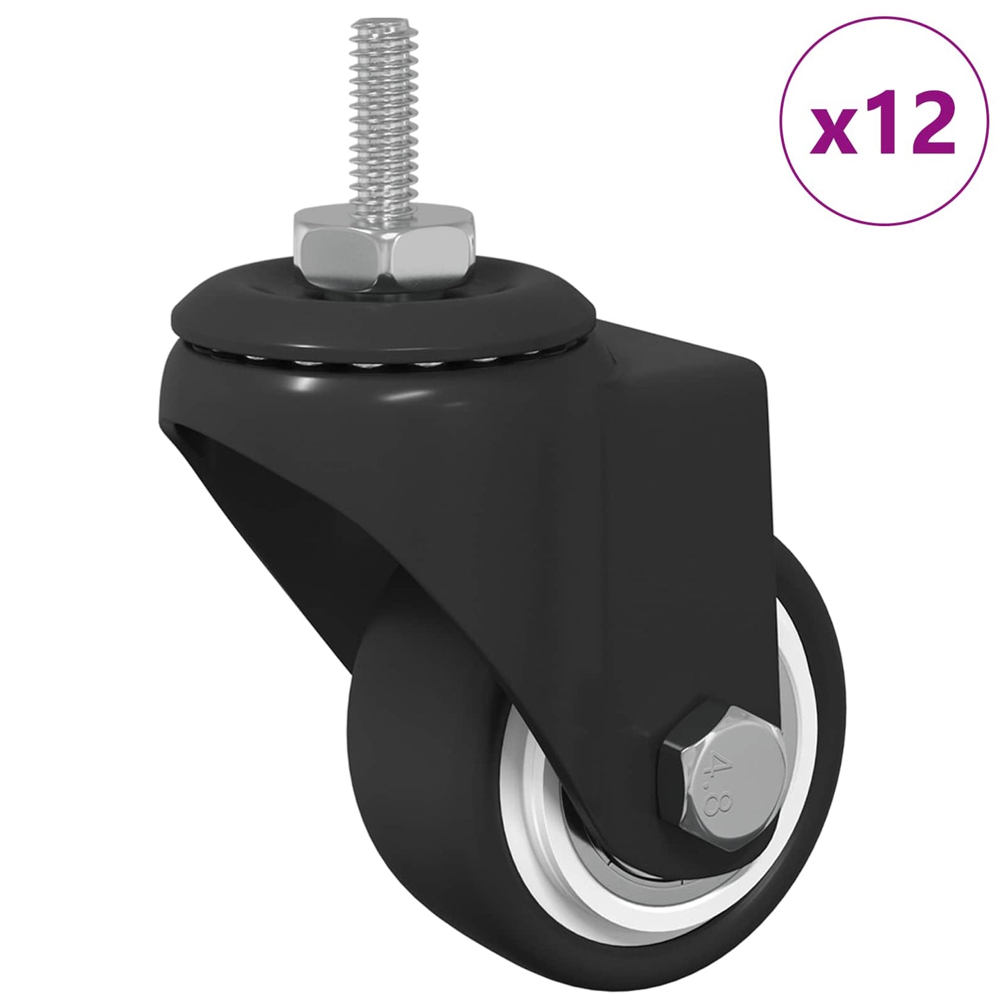 Zwenkwiel 12 pcs Zwart 40,4 x 40,4 x 19,7 mm IJs en nylon is nu te koop bij PeponiXL, paradijselijk wonen!