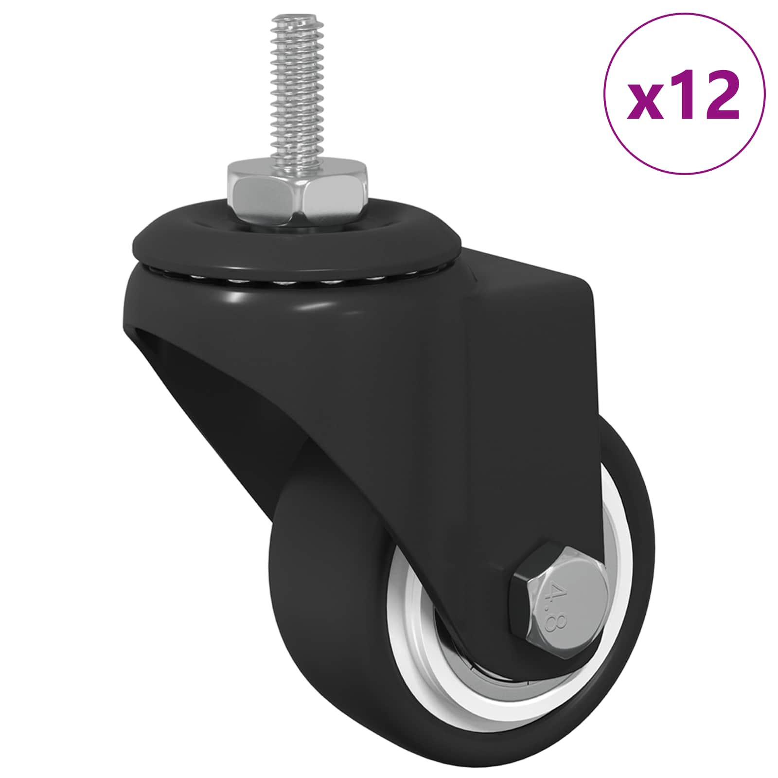 Zwenkwiel 12 pcs Zwart 40,4 x 40,4 x 19,7 mm IJs en nylon is nu te koop bij PeponiXL, paradijselijk wonen!