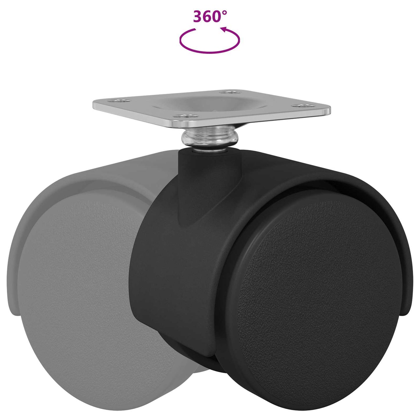 Zwenkwiel 2 pcs Zwart 39,5 x 39,5 x 37,8 mm Ijzer en PP is nu te koop bij PeponiXL, paradijselijk wonen!
