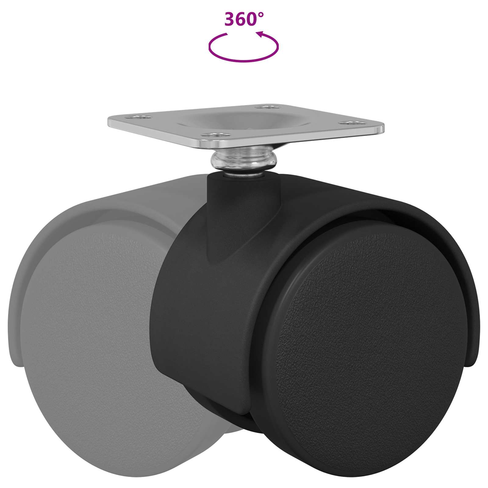 Zwenkwiel 12 pcs Zwart 39,5 x 39,5 x 37,8 mm Ijzer en PP is nu te koop bij PeponiXL, paradijselijk wonen!