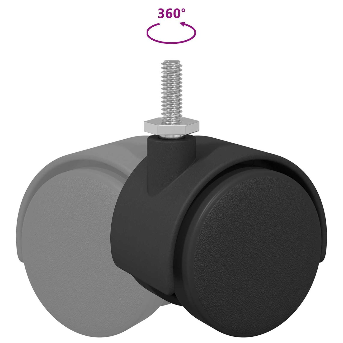 Caster 2 pcs Zwart en Zilver 40,1 x 40,1 x 37,8 mm Ijzer en PP is nu te koop bij PeponiXL, paradijselijk wonen!
