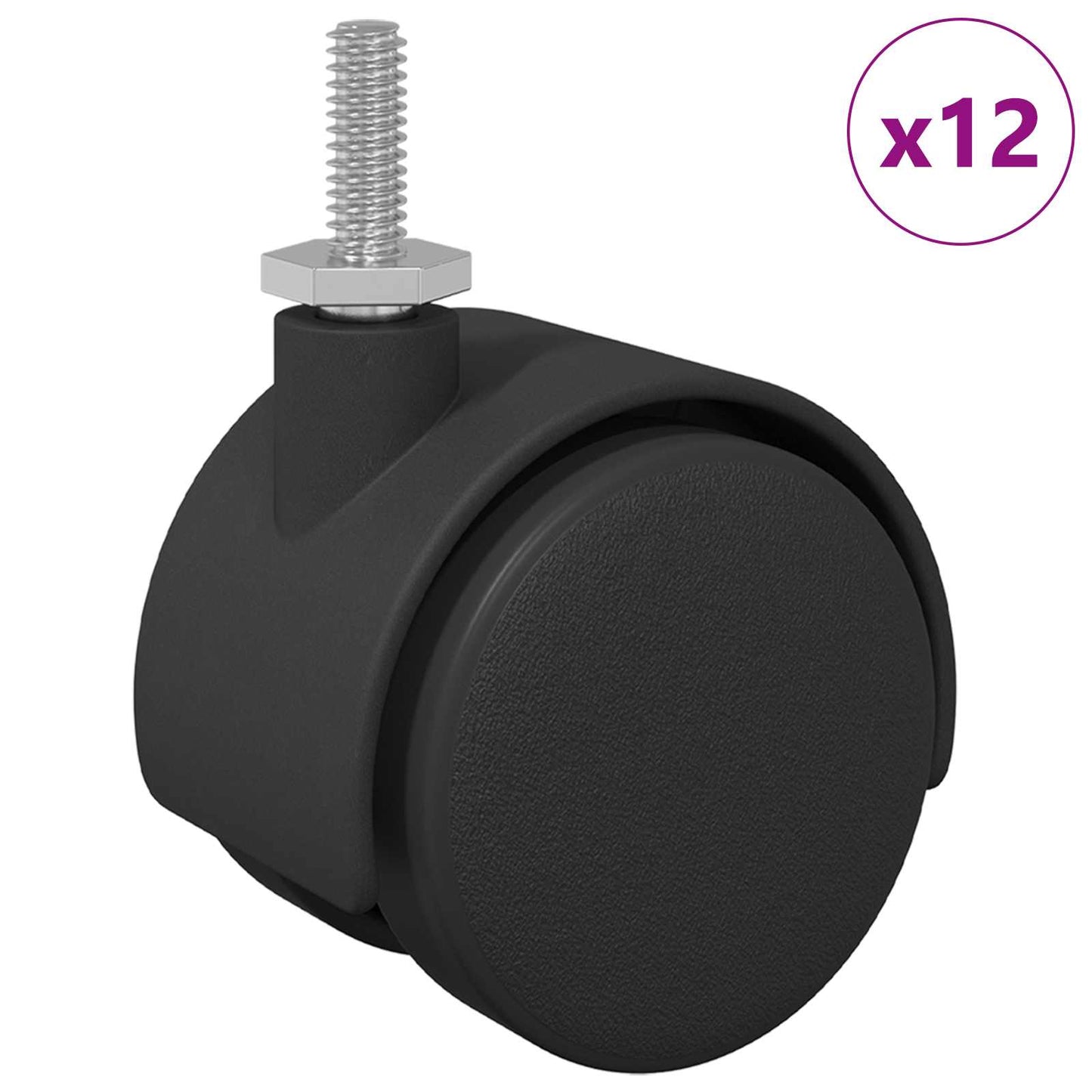 Caster 12 pcs Zwart en Zilver 40,1 x 40,1 x 37,8 mm Ijzer en PP is nu te koop bij PeponiXL, paradijselijk wonen!