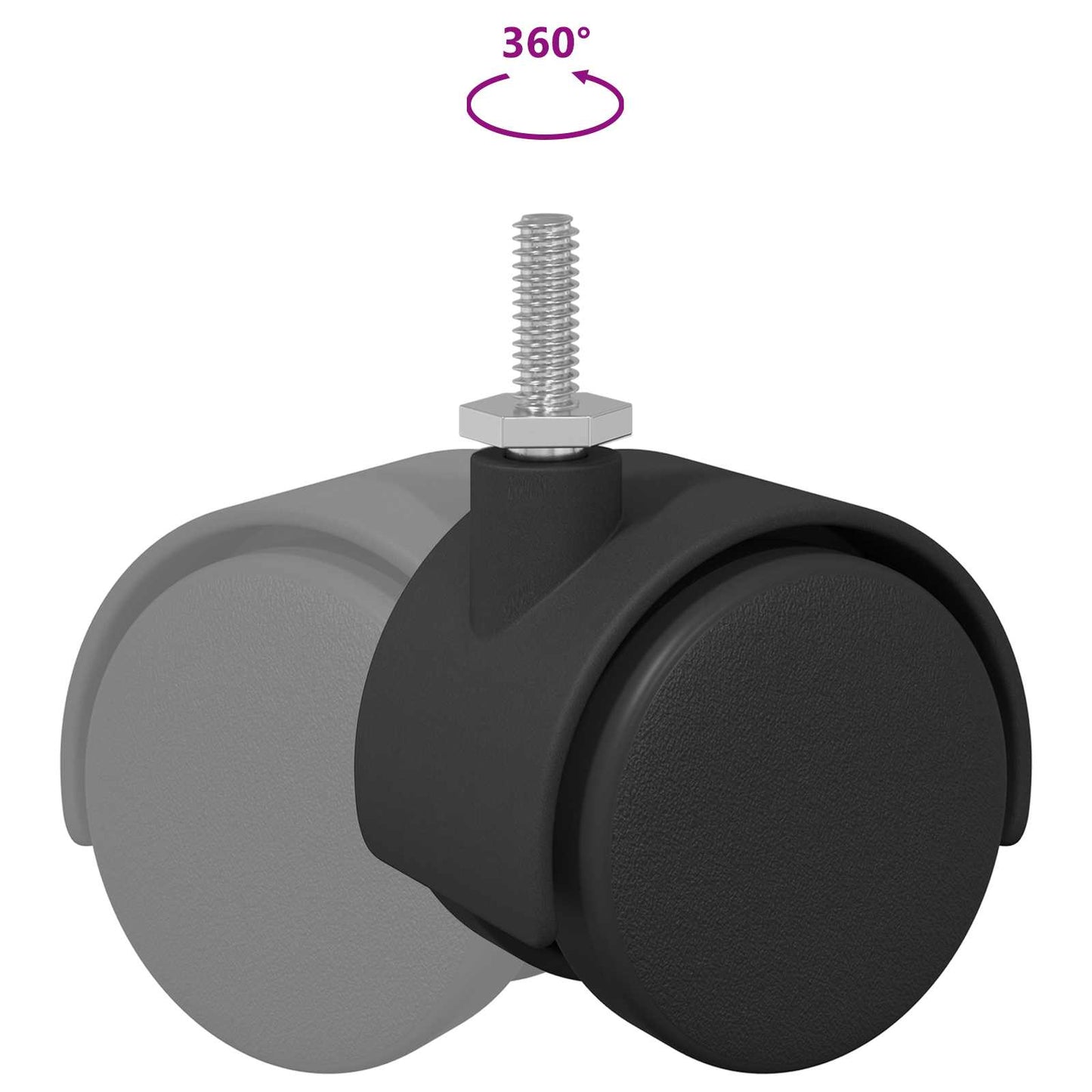 Wielen 2 pcs Zwart 40,1 x 37,8 mm PP en IJzer is nu te koop bij PeponiXL, paradijselijk wonen!