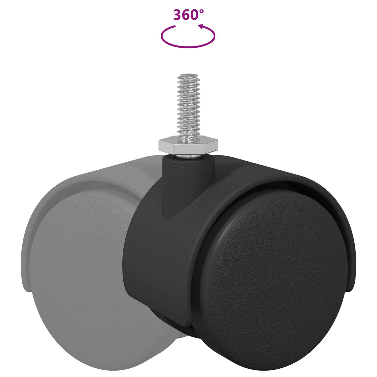 Wielen 12 pcs Zwart 40,1 x 37,8 mm PP en IJzer is nu te koop bij PeponiXL, paradijselijk wonen!