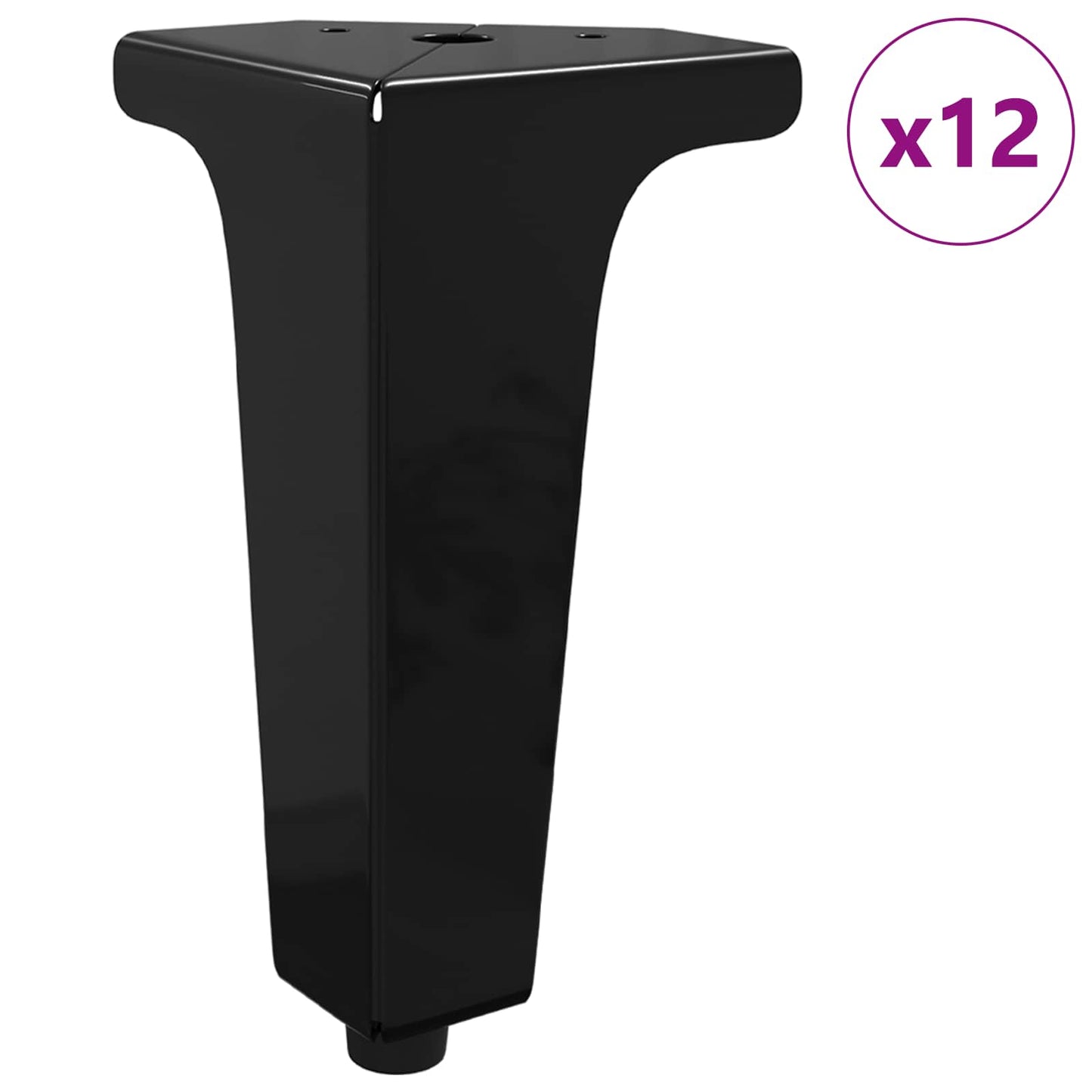 Meubelpoten 12 pcs Zwart 54,1 x 54,1 x 100 mm IJzer is nu te koop bij PeponiXL, paradijselijk wonen!