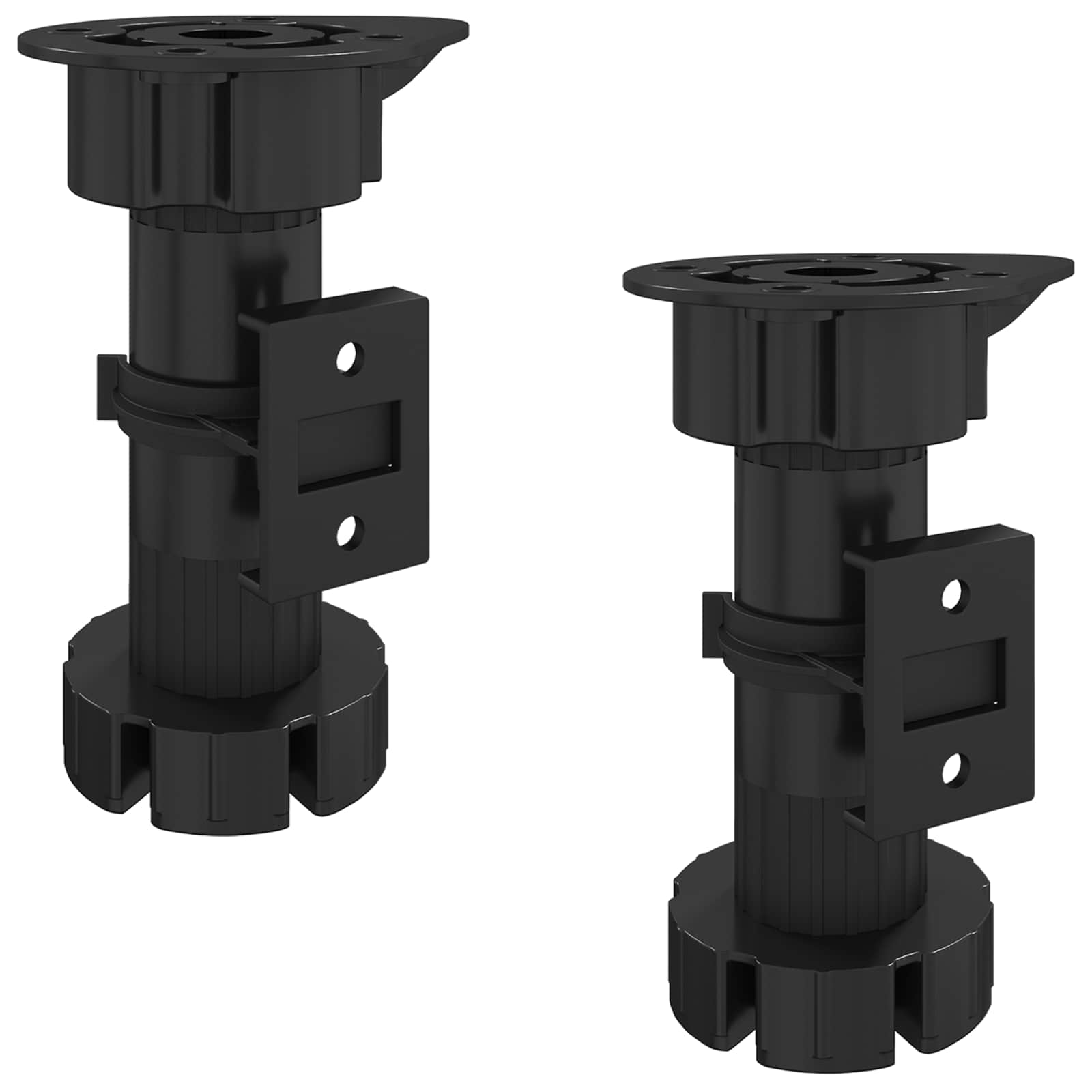 Meubelpoten Verstelbaar 2 pcs Zwart 46 x 46 x 128 mm PP is nu te koop bij PeponiXL, paradijselijk wonen!