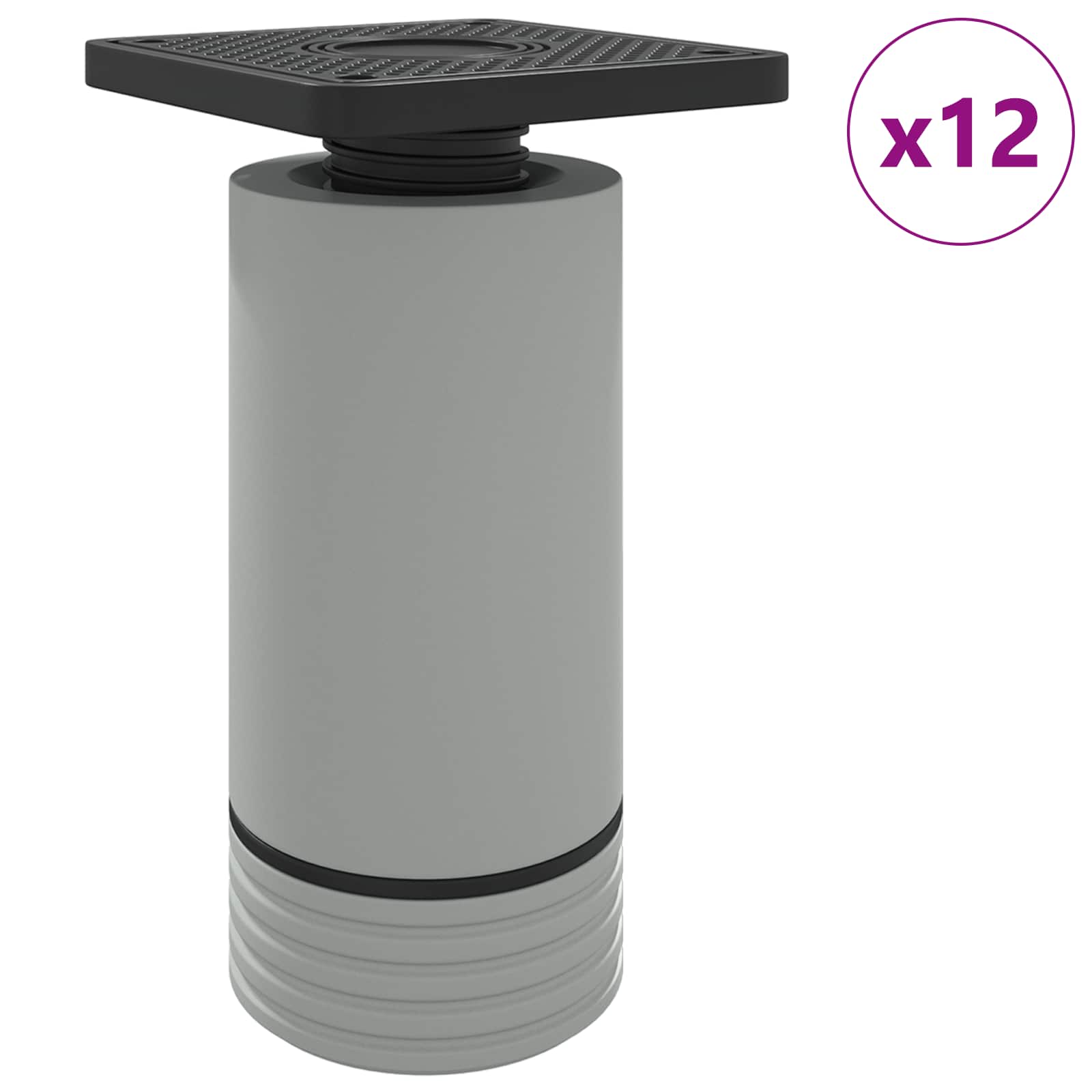 Meubelpoten Verstelbaar 12 pcs Wit 64 x 64 x 100 mm PP is nu te koop bij PeponiXL, paradijselijk wonen!