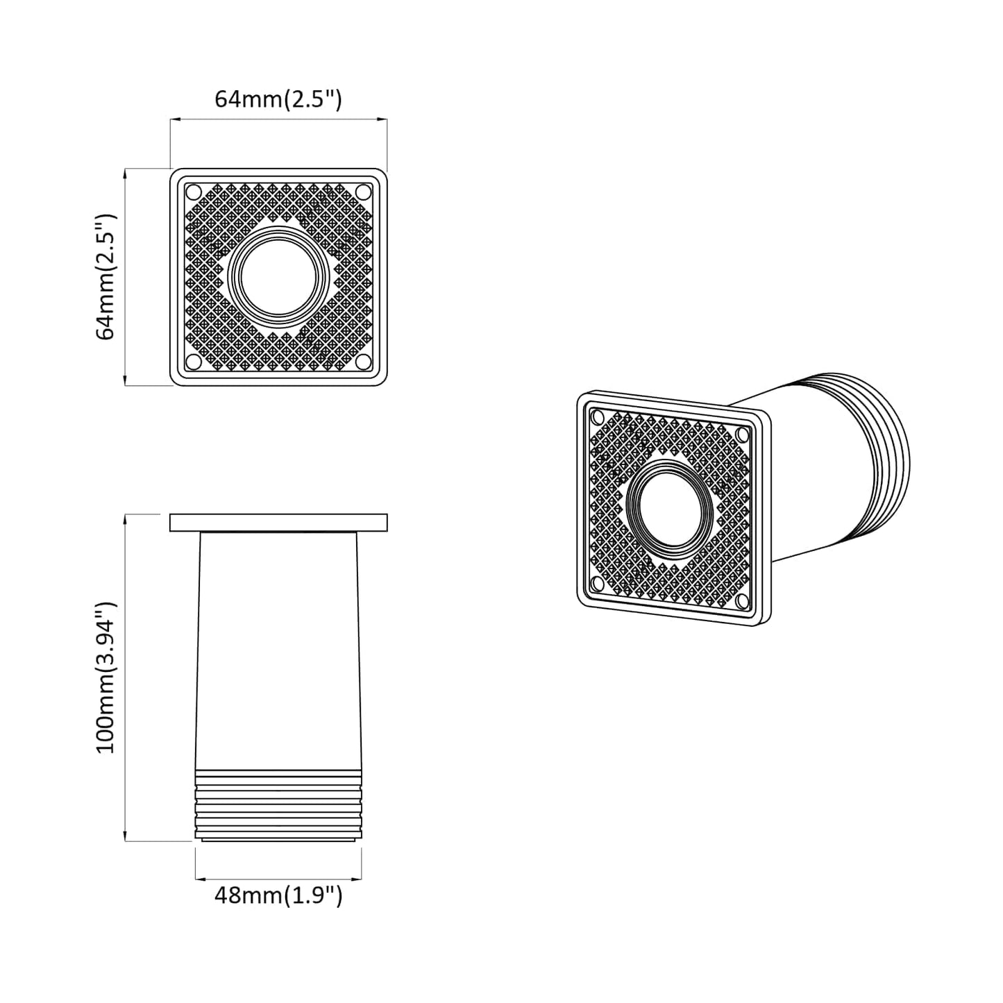 Meubelpoten Verstelbaar 12 pcs Wit 64 x 64 x 100 mm PP is nu te koop bij PeponiXL, paradijselijk wonen!