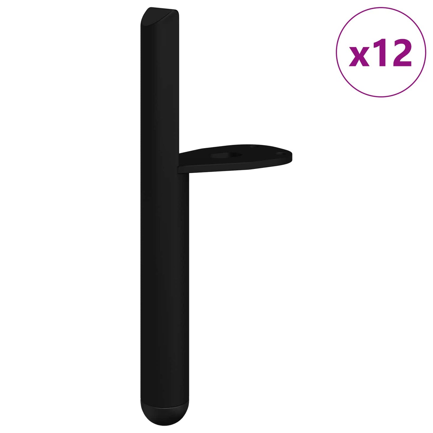 Meubelpoten 12 pcs Zwart 66 x 36 x 160 mm IJzer is nu te koop bij PeponiXL, paradijselijk wonen!