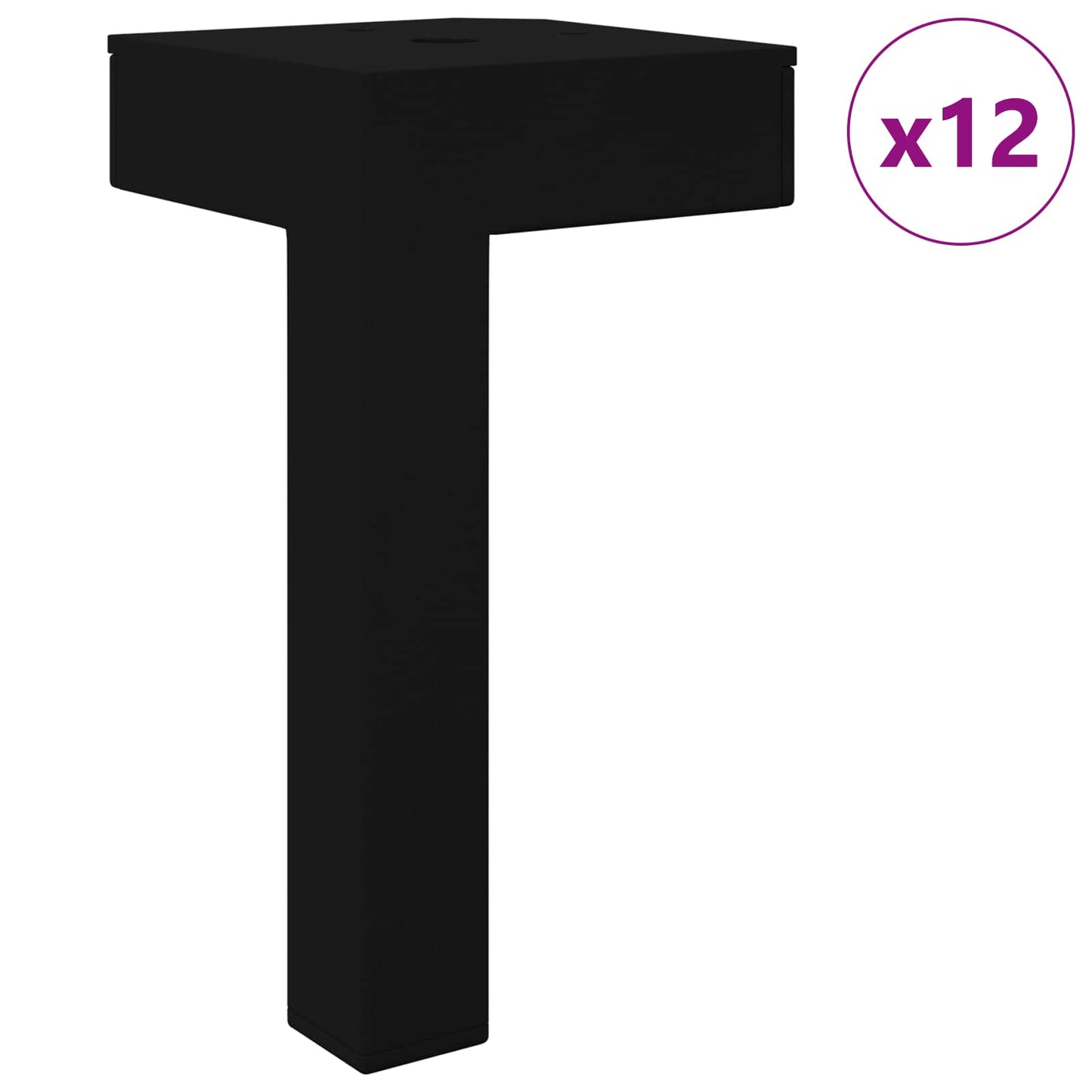 Staande Poten 12 pcs Zwart 57 x 57 x 100 mm IJzer is nu te koop bij PeponiXL, paradijselijk wonen!