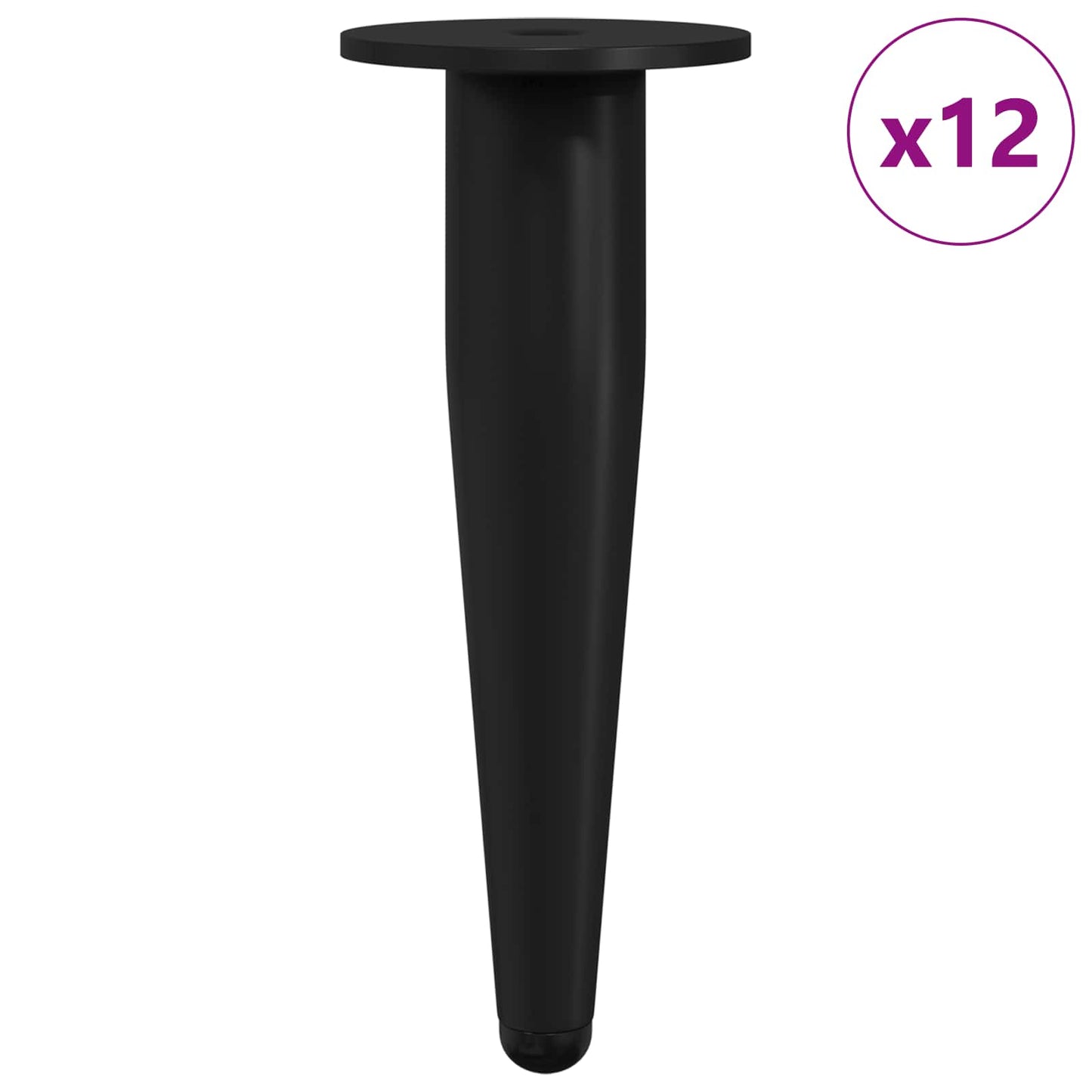 Meubelpoten 12 pcs Zwart Ø 40 x 98 mm IJzer is nu te koop bij PeponiXL, paradijselijk wonen!