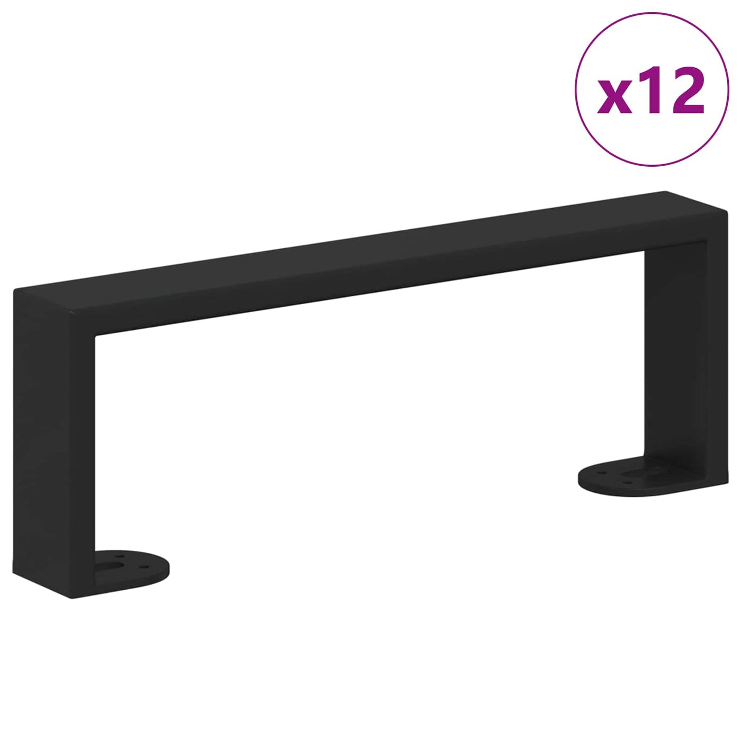 Meubelpoten 12 pcs Zwart 281 x 40,5 x 100 mm IJzer is nu te koop bij PeponiXL, paradijselijk wonen!