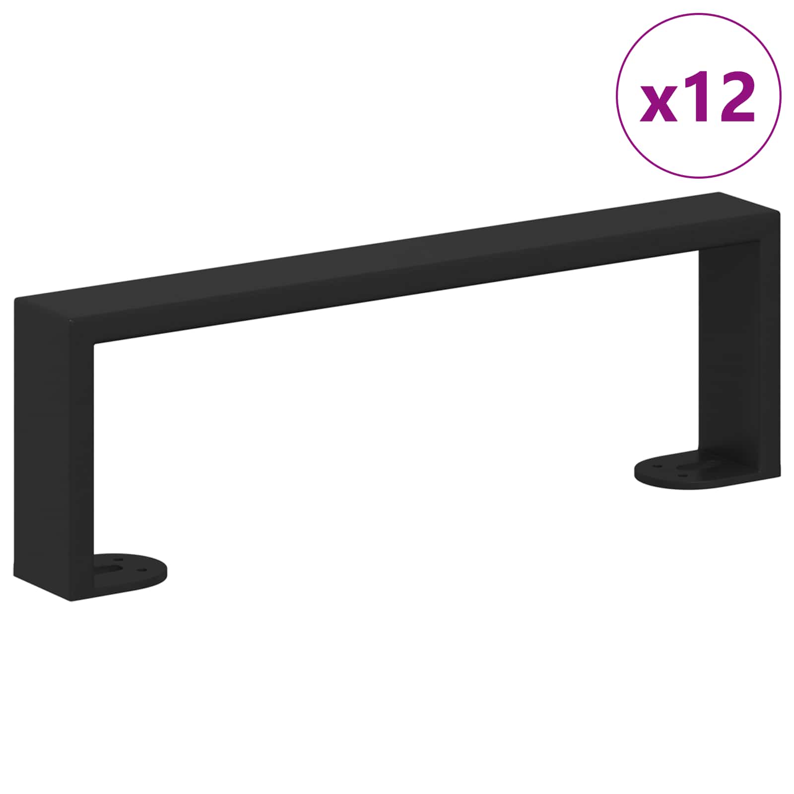 Meubelpoten 12 pcs Zwart 311 x 40,5 x 100 mm IJzer is nu te koop bij PeponiXL, paradijselijk wonen!