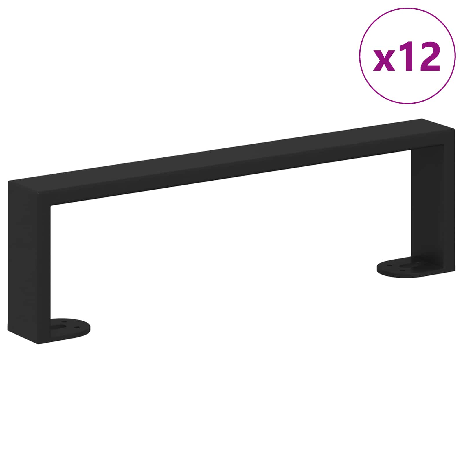 Meubelpoten 12 pcs Zwart 341 x 40,5 x 100 mm IJzer is nu te koop bij PeponiXL, paradijselijk wonen!