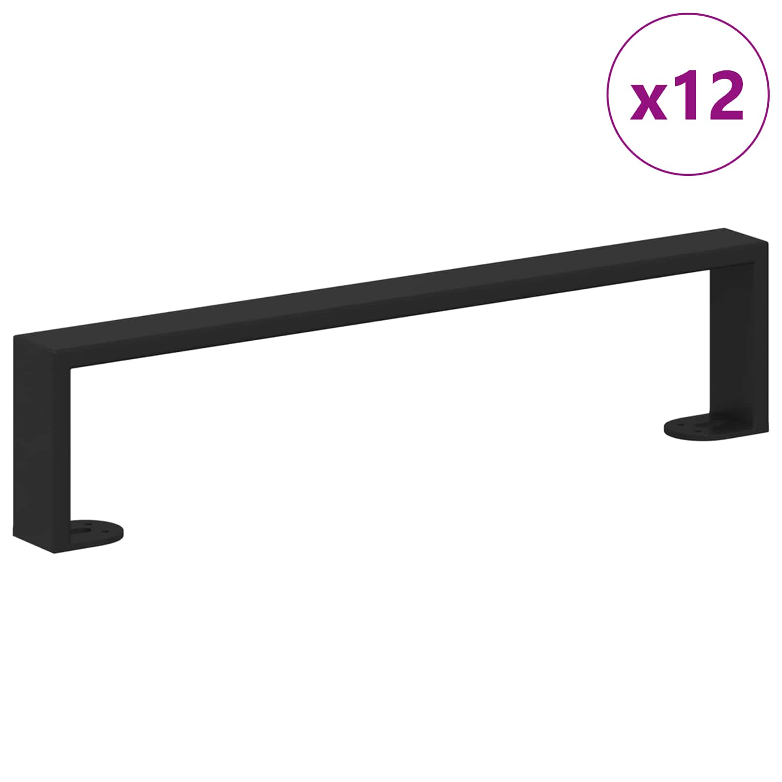 Meubelpoten 12 pcs Zwart 436 x 40,5 x 100 mm IJzer is nu te koop bij PeponiXL, paradijselijk wonen!