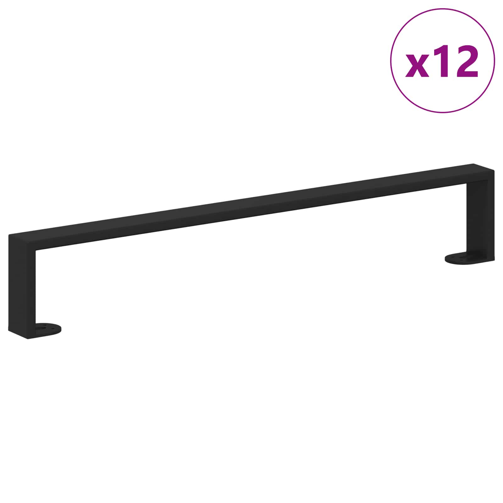 Meubelpoten 12 pcs Zwart 596 x 40,5 x 100 mm IJzer is nu te koop bij PeponiXL, paradijselijk wonen!
