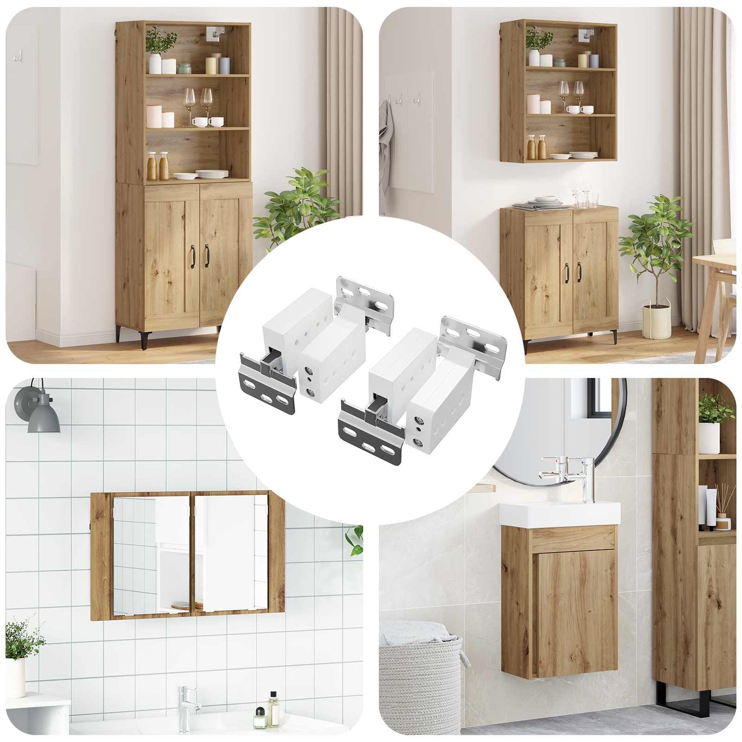 Kast Hangbeugel 2 pcs Wit 70 x 48 x 19 mm Ijzer en Plastic is nu te koop bij PeponiXL, paradijselijk wonen!