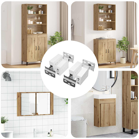 Kast Hangbeugel 2 pcs Wit 70 x 48 x 19 mm Ijzer en Plastic is nu te koop bij PeponiXL, paradijselijk wonen!