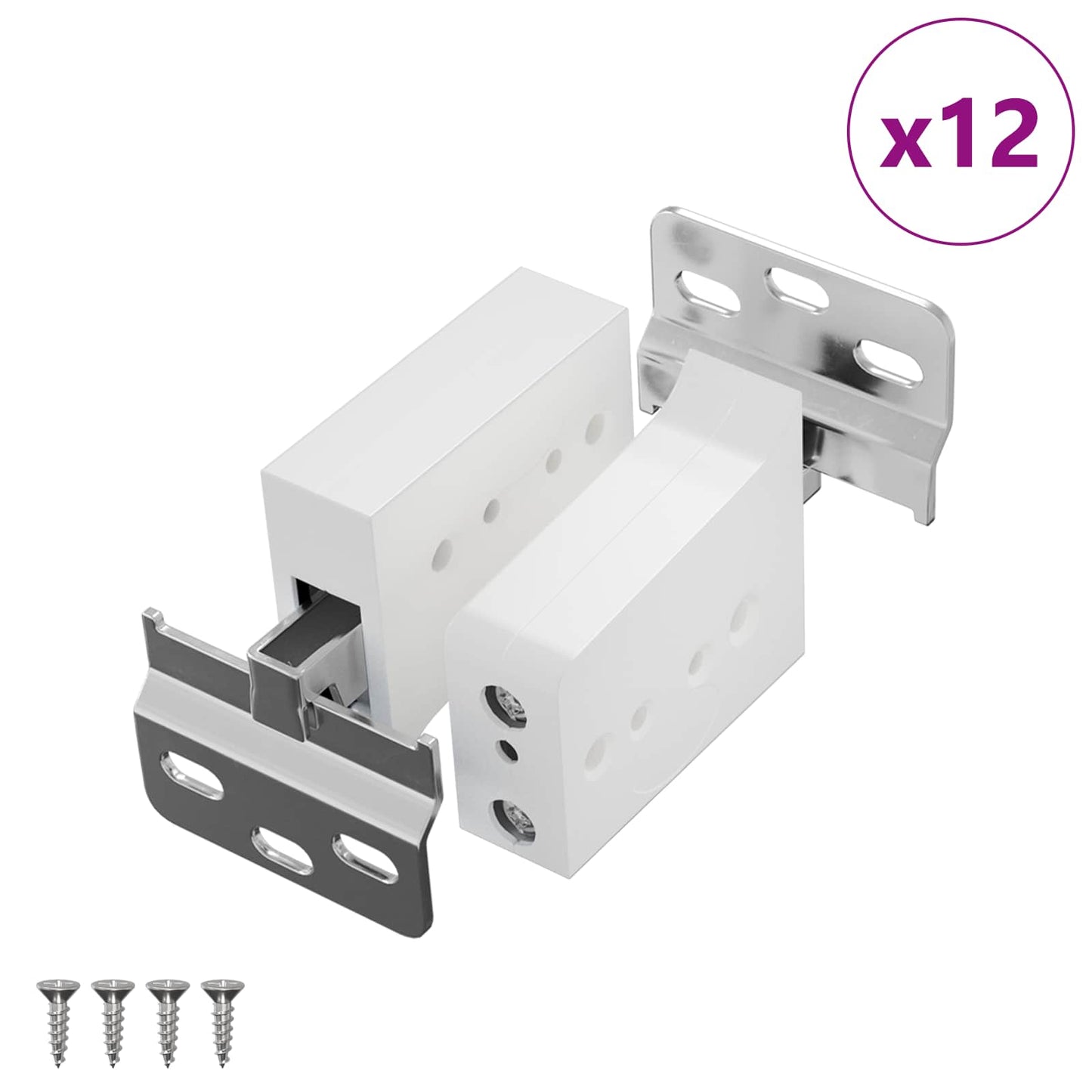 Kast Hangbeugel 12 pcs Wit 70 x 48 x 19 mm Ijzer en Plastic is nu te koop bij PeponiXL, paradijselijk wonen!