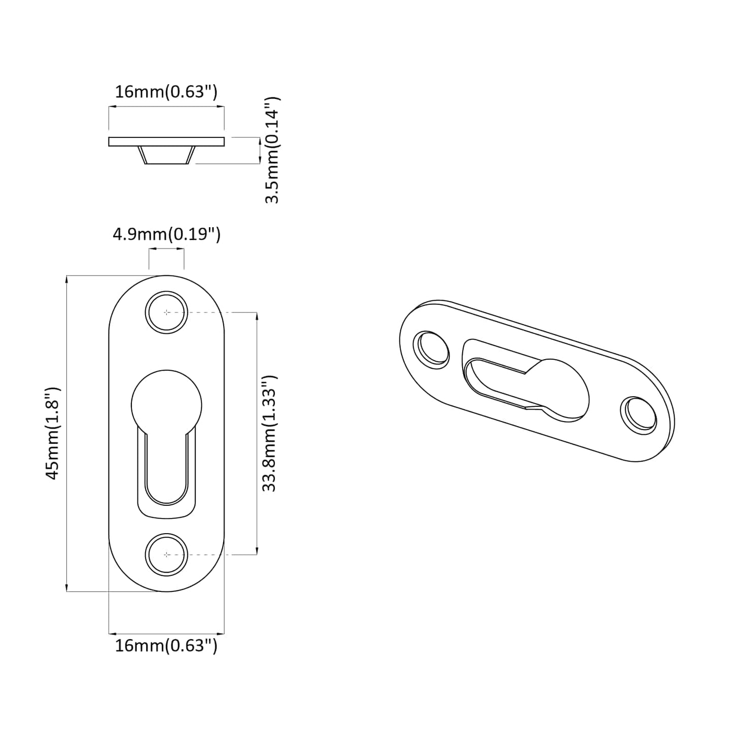Sleufhanger 2 pcs Zilver 45 x 16 x 3.5 mm IJzer is nu te koop bij PeponiXL, paradijselijk wonen!