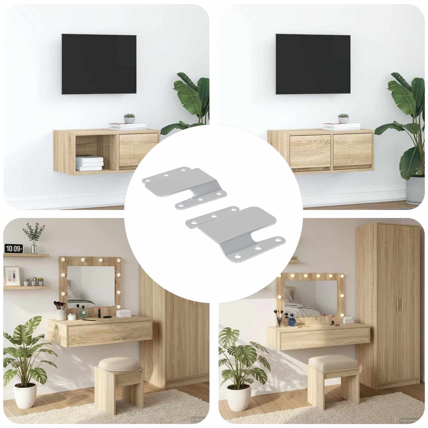 Flush Mount Beugel 2 pcs Zilver 75 x 66 x 1,4 mm Staal is nu te koop bij PeponiXL, paradijselijk wonen!