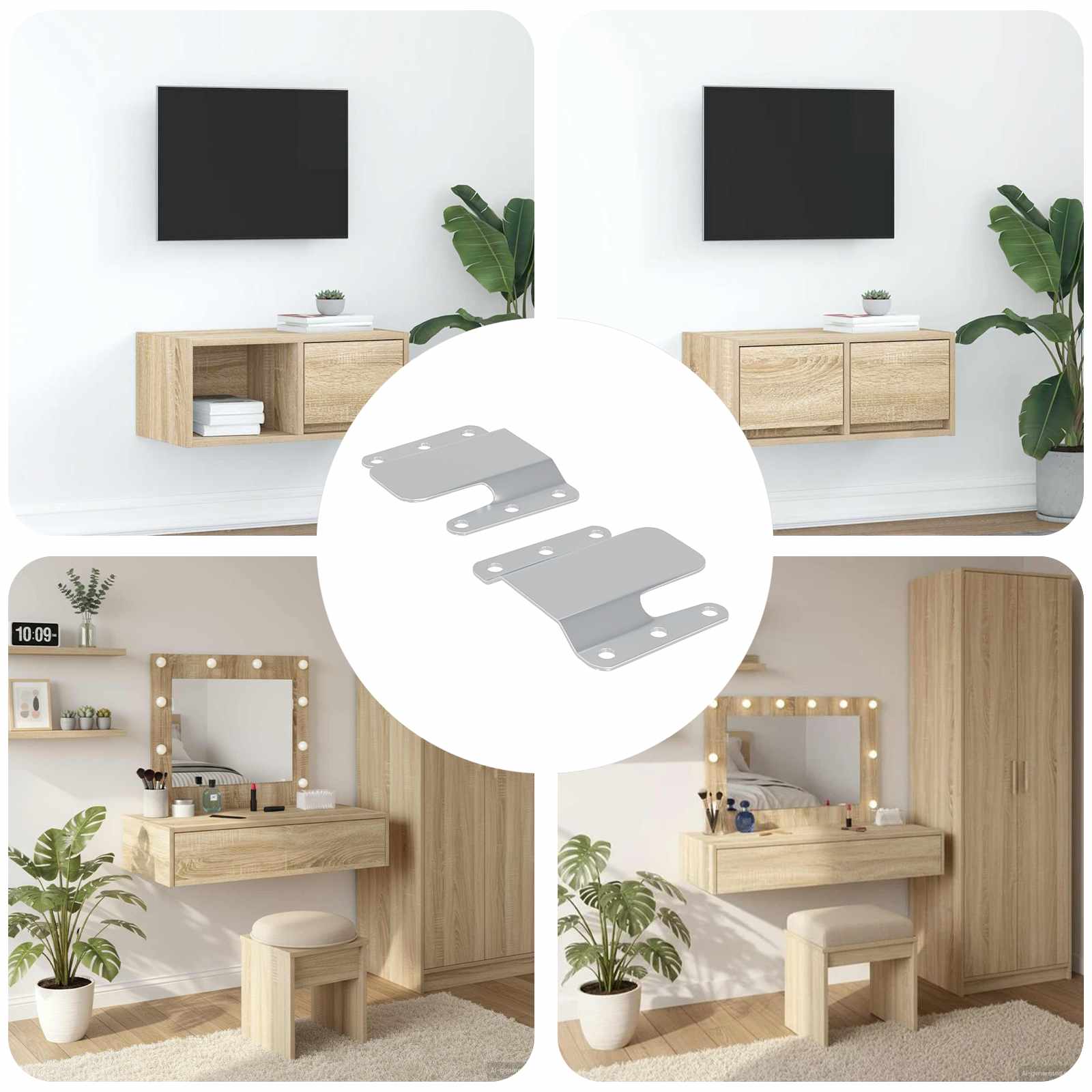 Flush Mount Beugel 2 pcs Zilver 75 x 66 x 1,4 mm Staal is nu te koop bij PeponiXL, paradijselijk wonen!