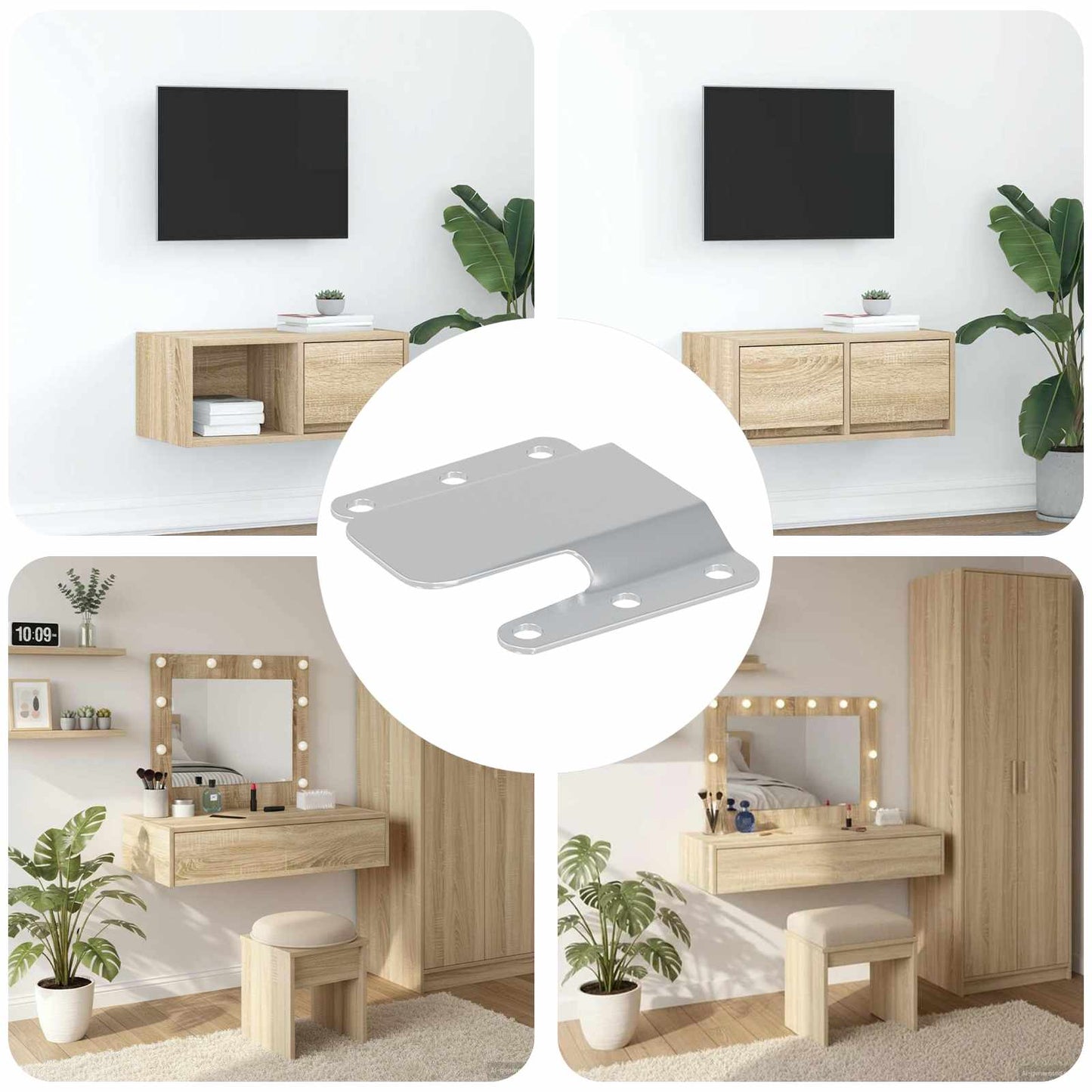 Flush Mount Beugel 419 pcs Zilver 75 x 66 x 1,4 mm Staal is nu te koop bij PeponiXL, paradijselijk wonen!