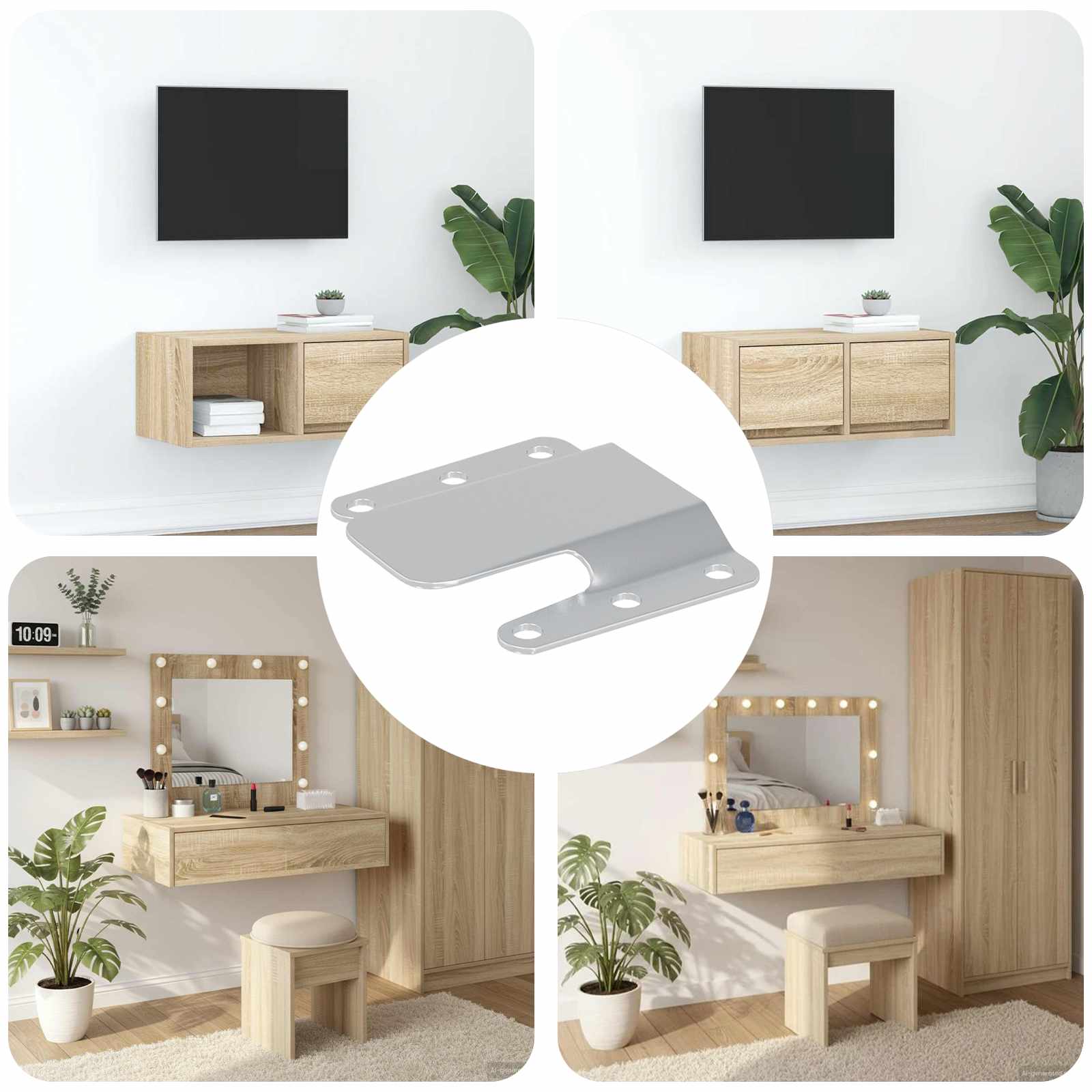Flush Mount Beugel 419 pcs Zilver 75 x 66 x 1,4 mm Staal is nu te koop bij PeponiXL, paradijselijk wonen!
