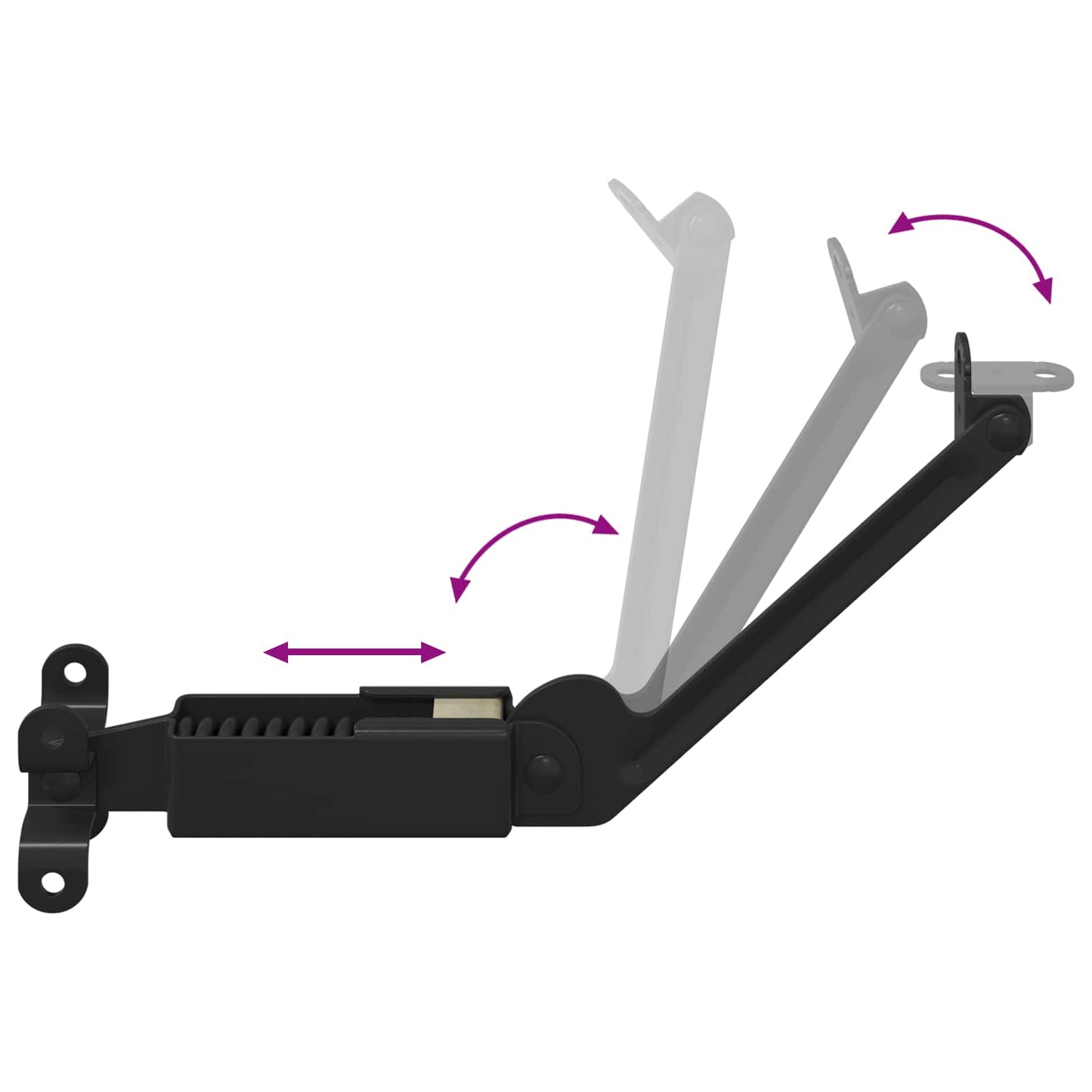 Deksel ondersteunend scharnier 2 pcs Zwart 192 x 32 x 50 mm is nu te koop bij PeponiXL, paradijselijk wonen!