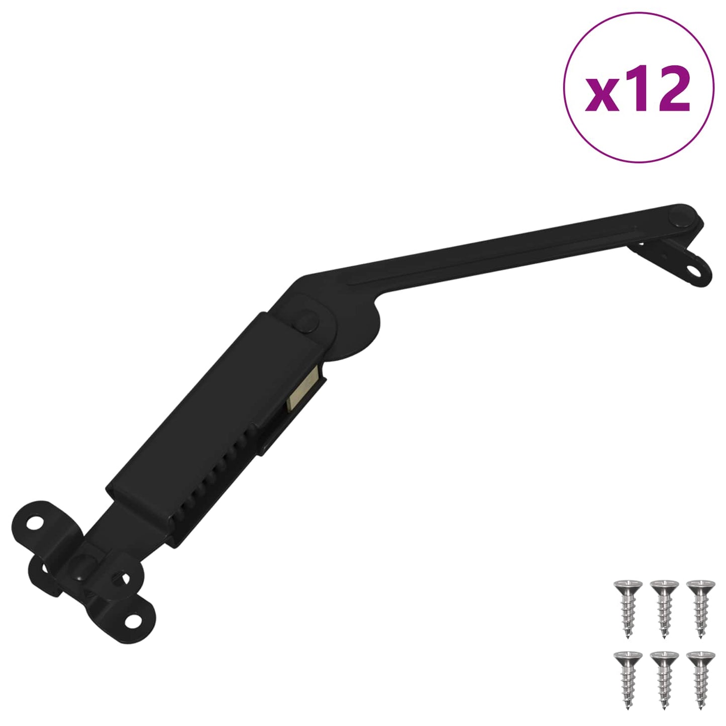 Deksel ondersteunend scharnier 12 pcs Zwart 192 x 32 x 50 mm is nu te koop bij PeponiXL, paradijselijk wonen!