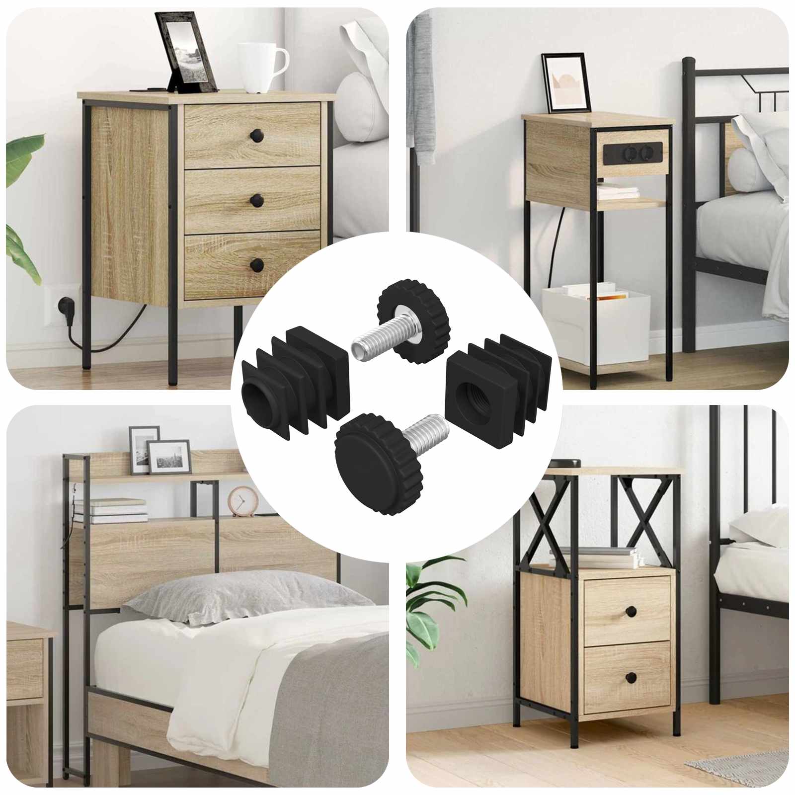 Meubel Levelers Verstelbaar 2 pcs Zwart M6 PP is nu te koop bij PeponiXL, paradijselijk wonen!