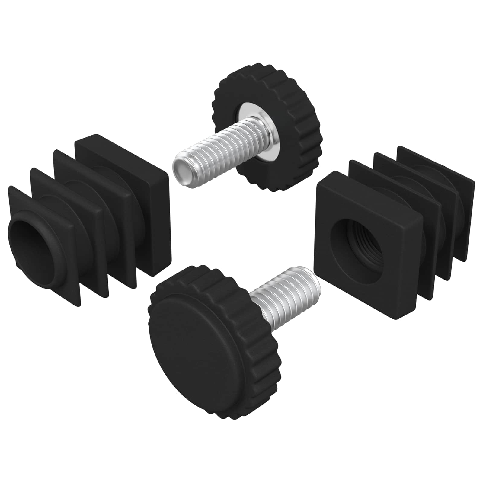 Meubel Levelers Verstelbaar 2 pcs Zwart M6 PP is nu te koop bij PeponiXL, paradijselijk wonen!