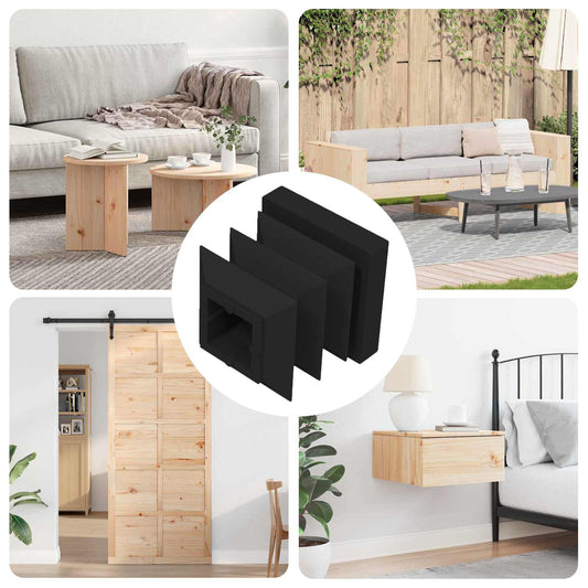 Einddoppen 12 pcs Zwart 15 x 15 x 15 mm PP is nu te koop bij PeponiXL, paradijselijk wonen!