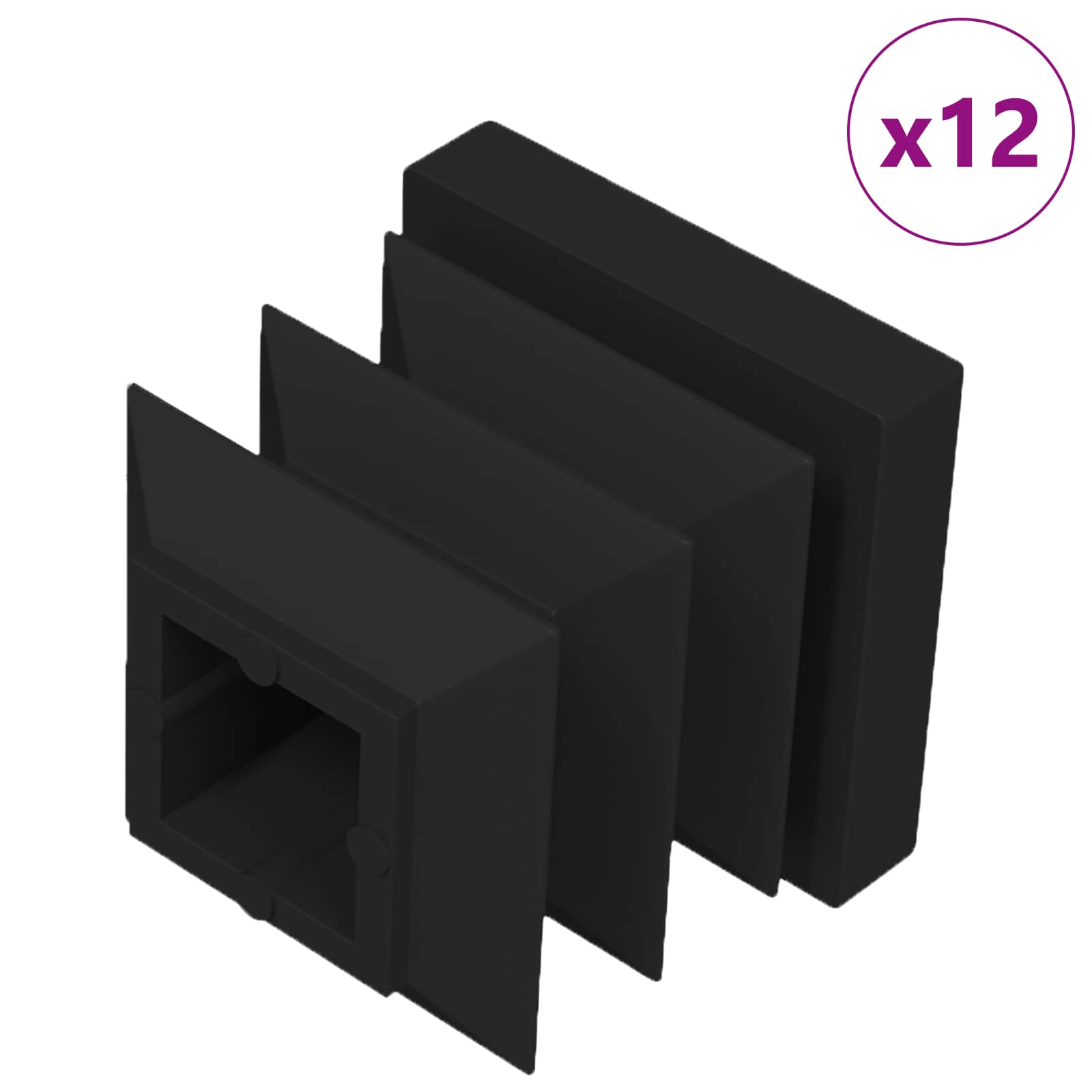 Einddoppen 12 pcs Zwart 15 x 15 x 15 mm PP is nu te koop bij PeponiXL, paradijselijk wonen!