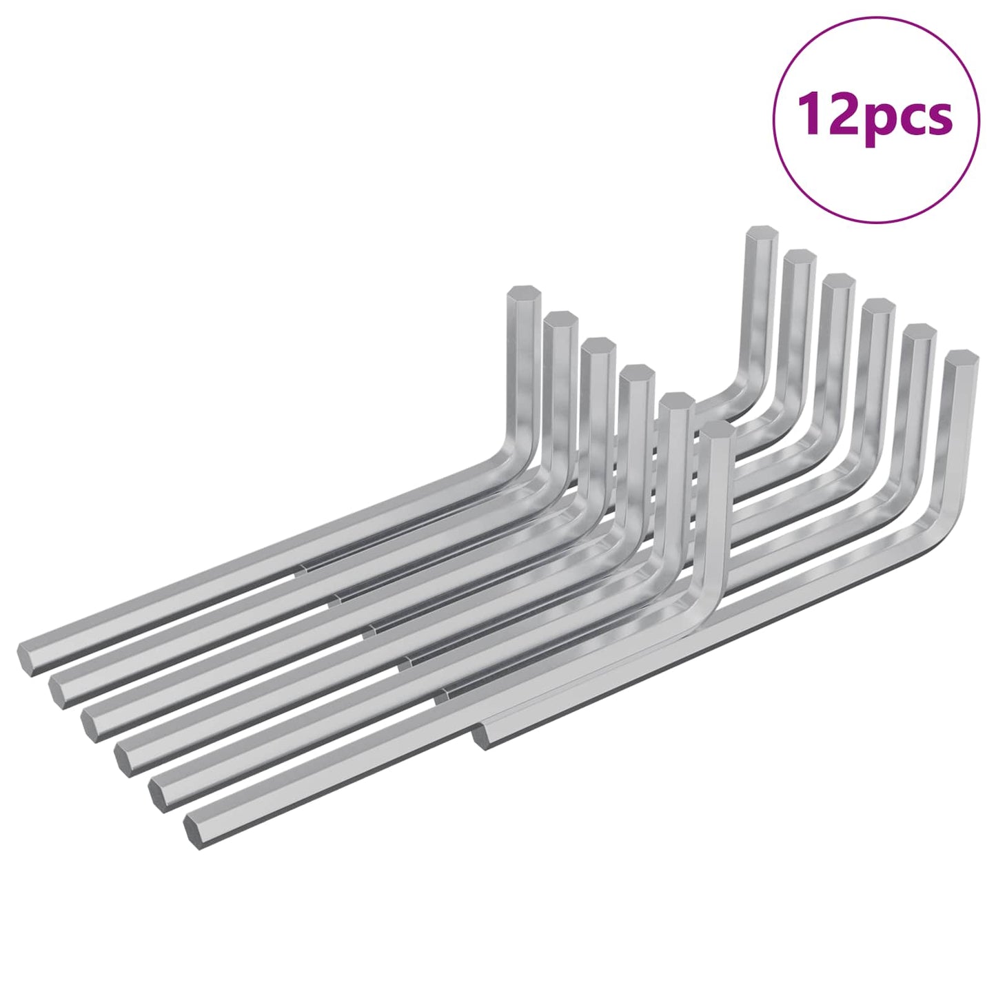 Zeskantsleutel 12 pcs Zilver 20 x 52 mm Staal is nu te koop bij PeponiXL, paradijselijk wonen!