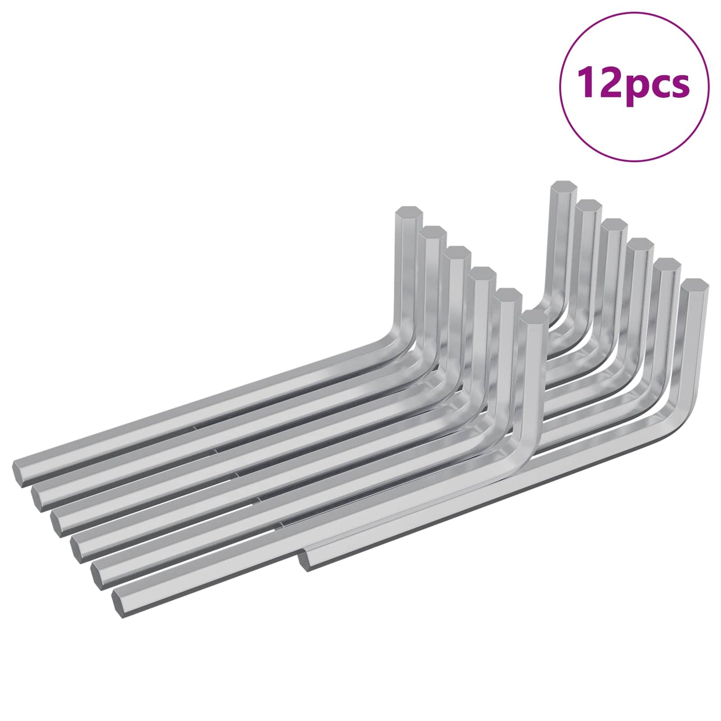 Zeskantsleutel 12 pcs Zilver 22 x 66 mm Staal is nu te koop bij PeponiXL, paradijselijk wonen!