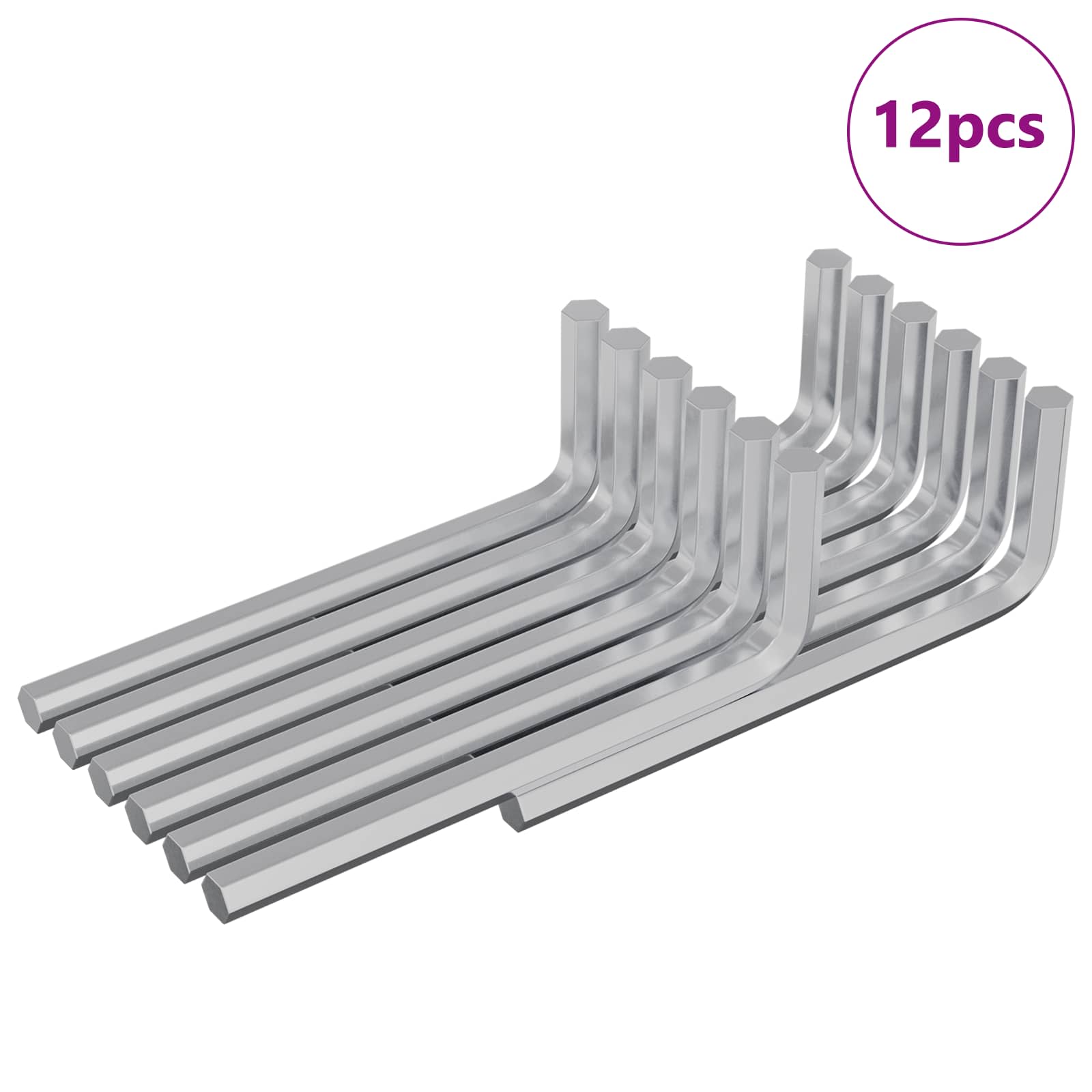 Zeskantsleutel 12 pcs Zilver 32 x 86 mm Staal is nu te koop bij PeponiXL, paradijselijk wonen!
