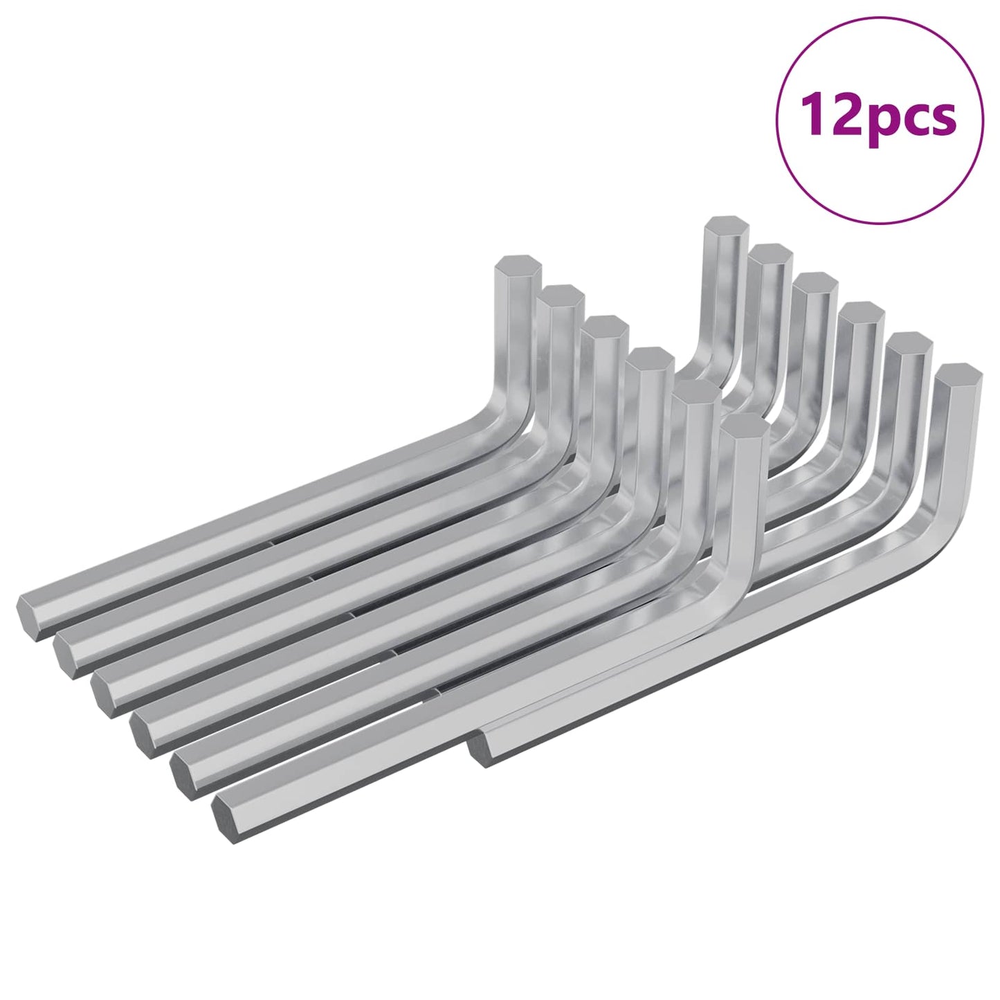 Zeskantsleutel 12 pcs Zilver 32 x 86 mm Staal is nu te koop bij PeponiXL, paradijselijk wonen!