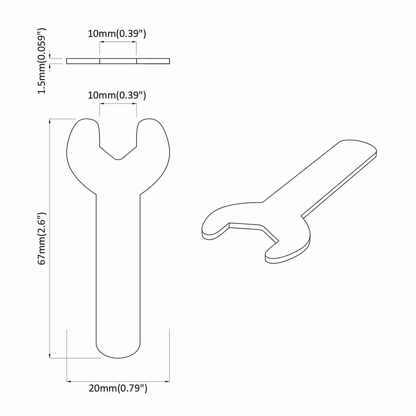 Schroefsleutel 2 pcs Zilver 10 mm IJzer is nu te koop bij PeponiXL, paradijselijk wonen!
