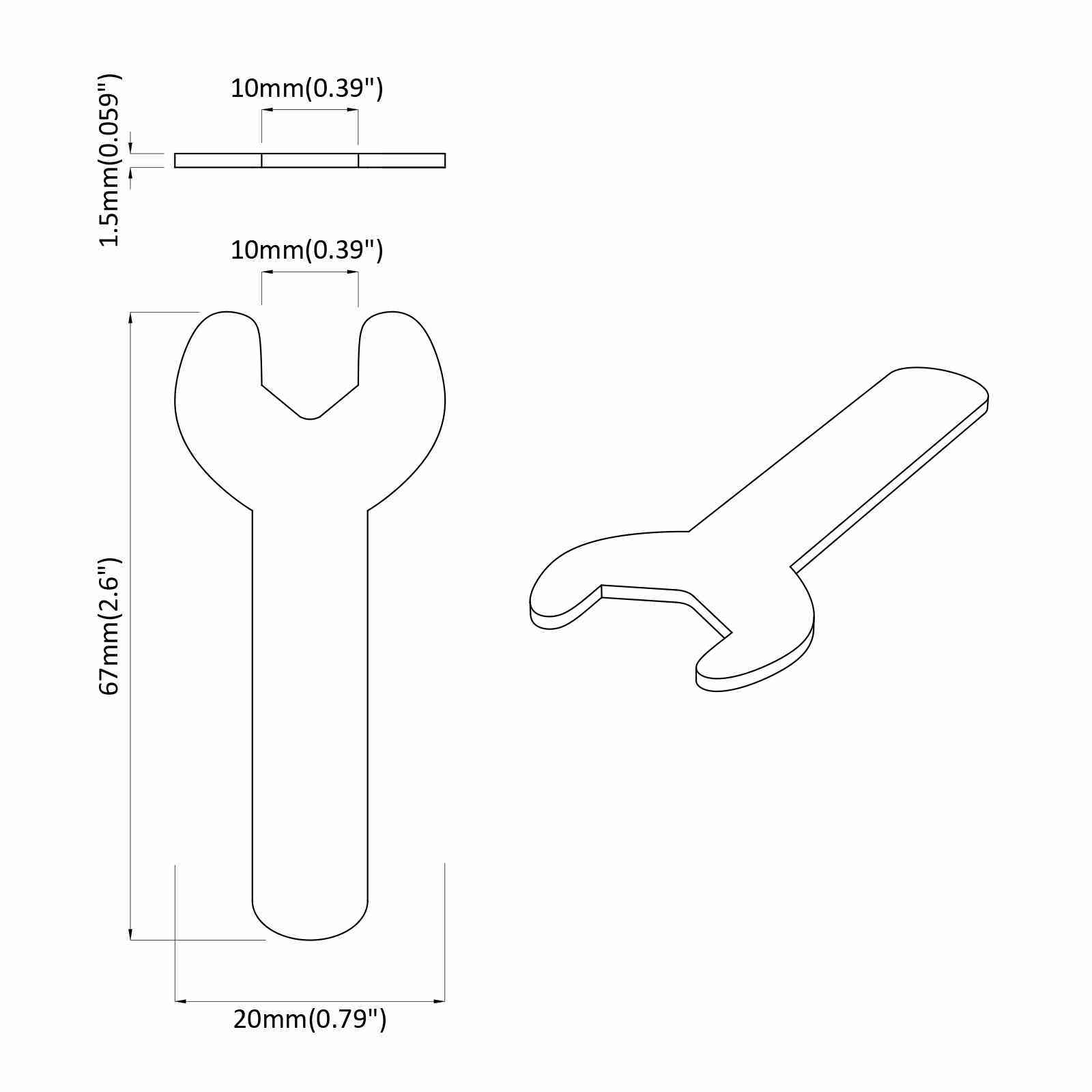 Schroefsleutel 12 pcs Zilver 10 mm IJzer is nu te koop bij PeponiXL, paradijselijk wonen!