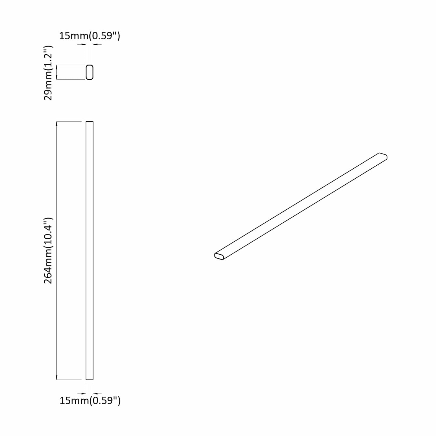 Kaststaaf 2 pcs Zilver 264 x 15 x 29 mm Aluminium Legering is nu te koop bij PeponiXL, paradijselijk wonen!