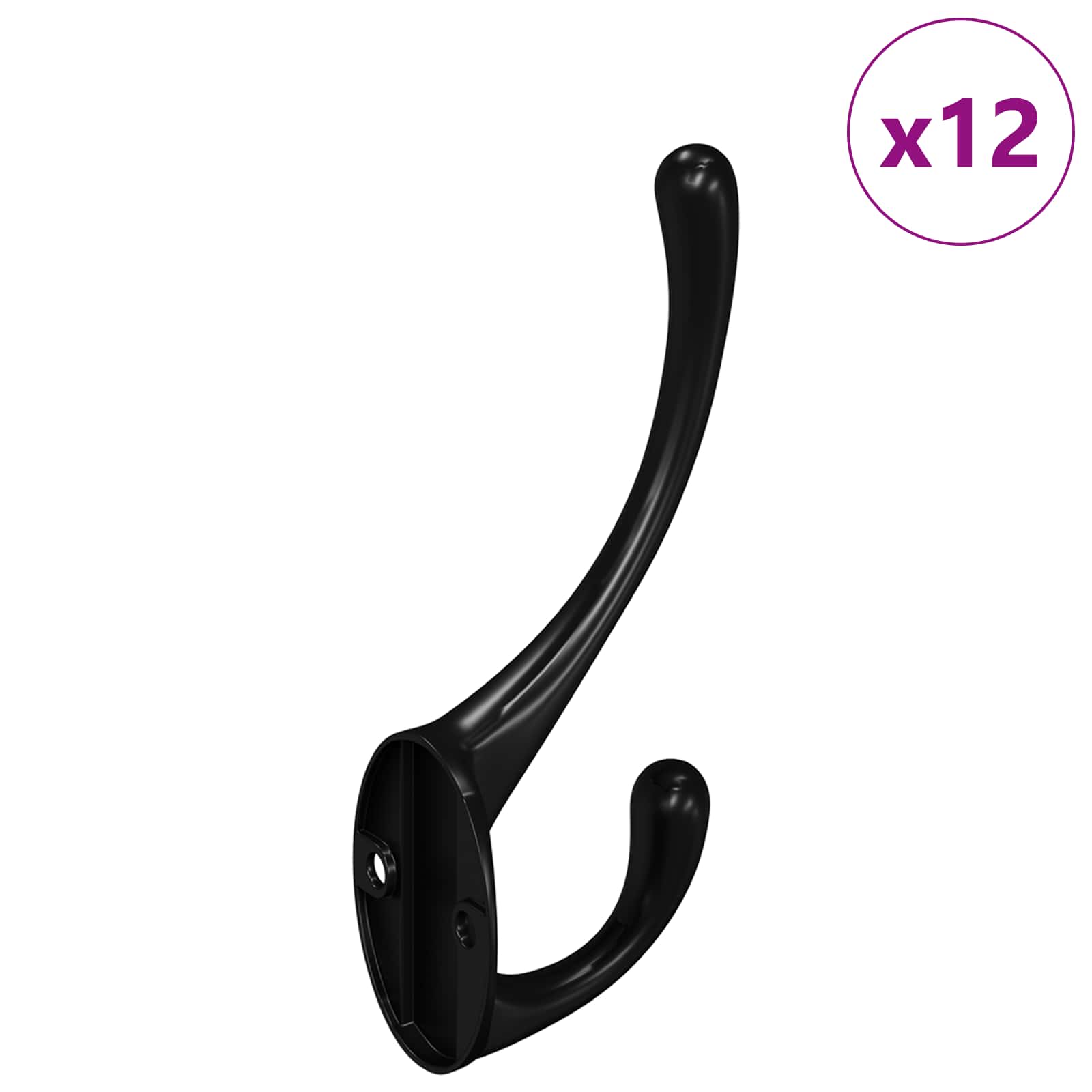 Kledinghaak 12 pcs Zwart 102 x 29 x 47mm Zinklegering is nu te koop bij PeponiXL, paradijselijk wonen!