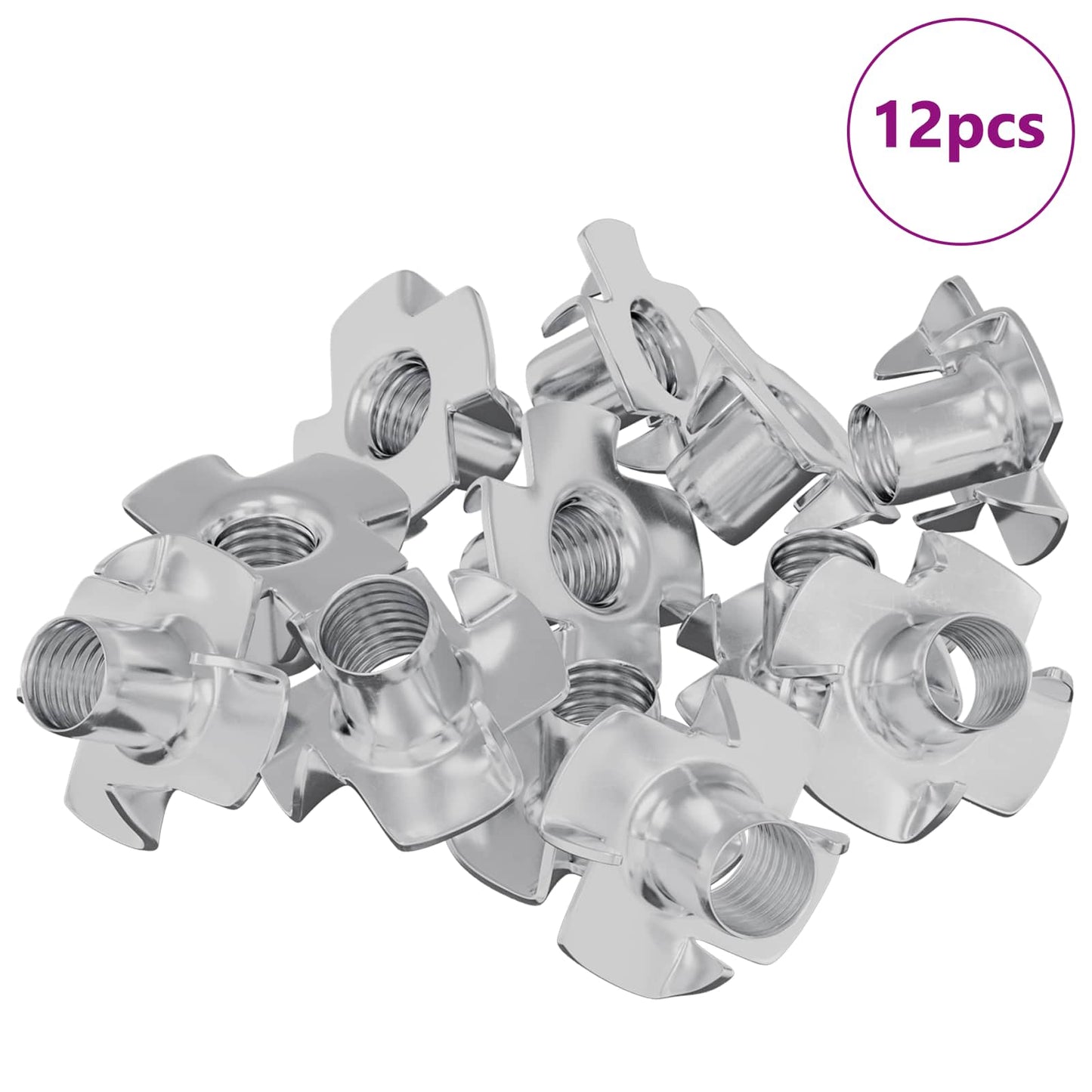 Gestanste T-moer 12 pcs Zilver M6 mm Staal is nu te koop bij PeponiXL, paradijselijk wonen!