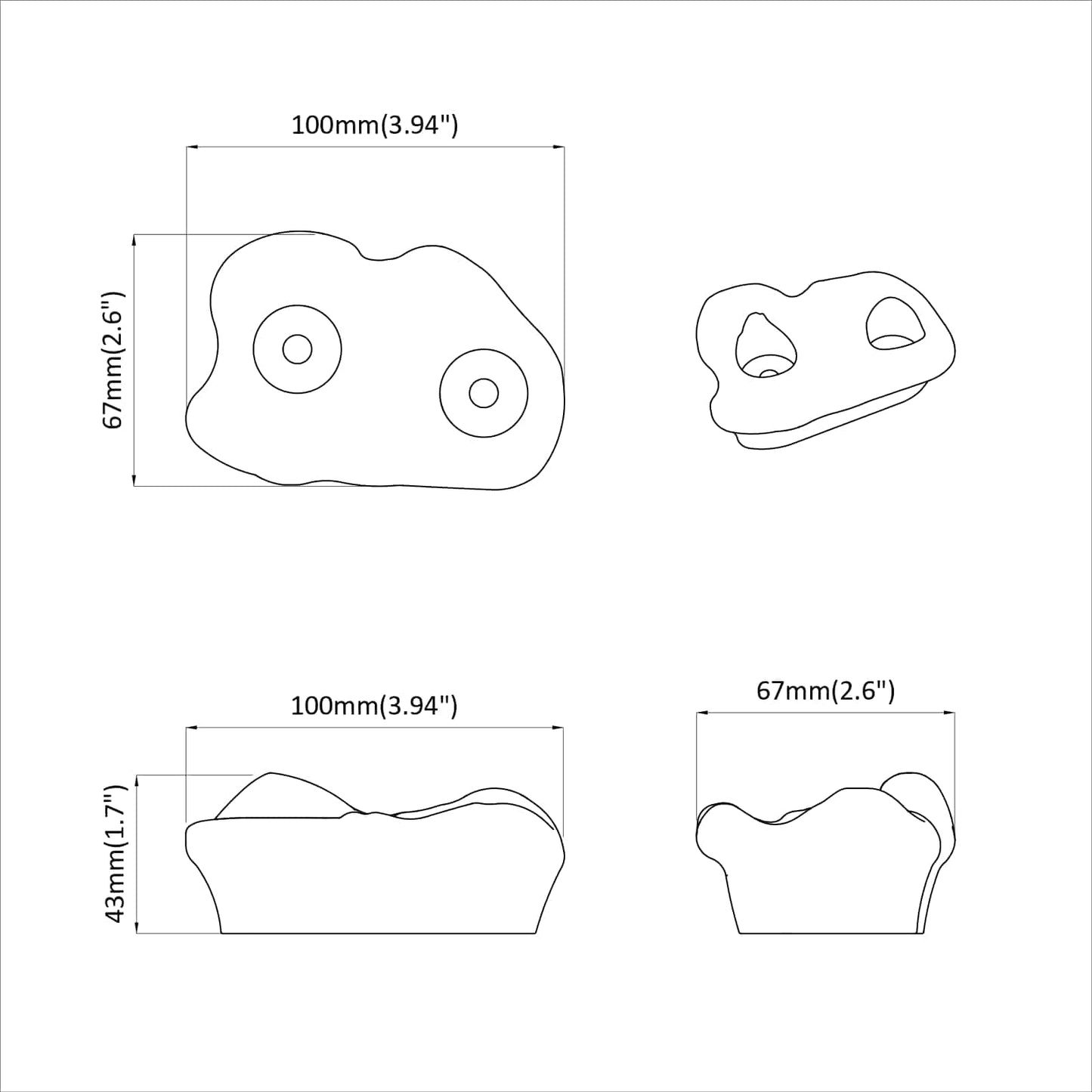Klimgreep 12 pcs Groen 100 x 67 x 43 mm PP is nu te koop bij PeponiXL, paradijselijk wonen!