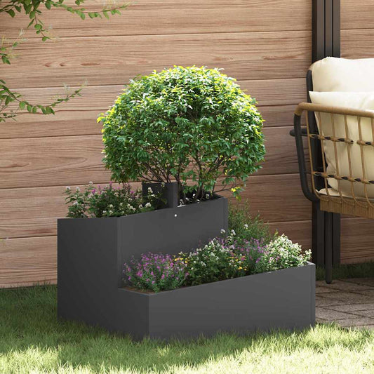 Tuin Bloempot Zwart 60 x 60 x 50 cm Koudgewalst staal is nu te koop bij PeponiXL, paradijselijk wonen!