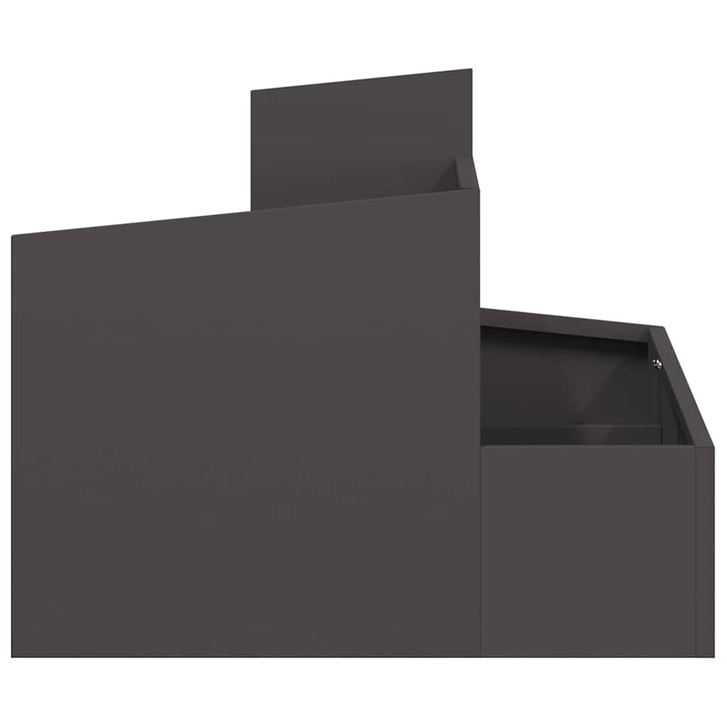 Tuin Bloempot Zwart 60 x 60 x 50 cm Koudgewalst staal is nu te koop bij PeponiXL, paradijselijk wonen!