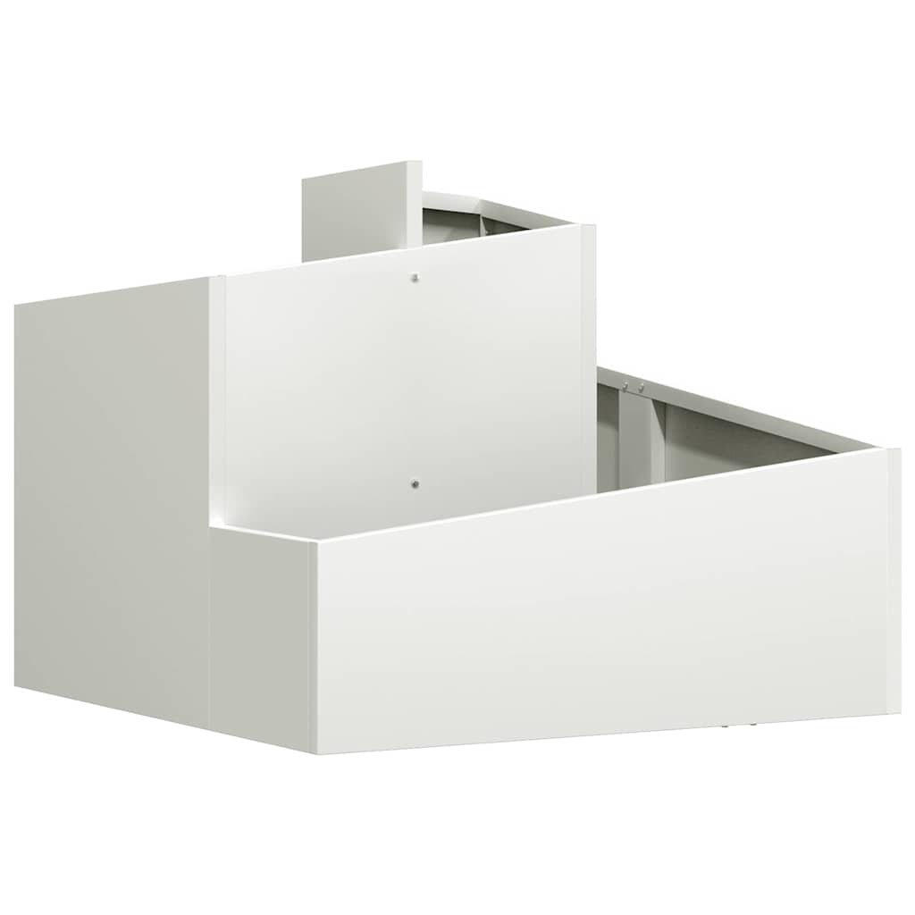 Tuin Bloempot Wit 60 x 60 x 50 cm Koudgewalst staal is nu te koop bij PeponiXL, paradijselijk wonen!