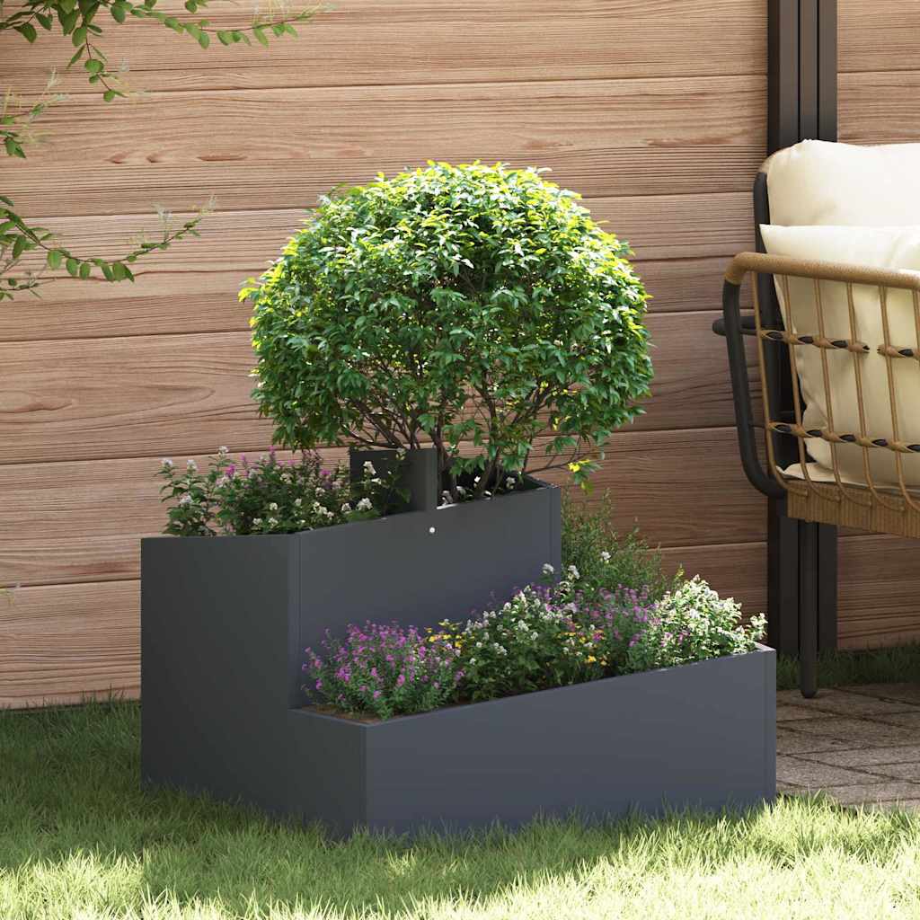 Tuin Bloempot Antraciet 60 x 60 x 50 cm Koudgewalst staal is nu te koop bij PeponiXL, paradijselijk wonen!