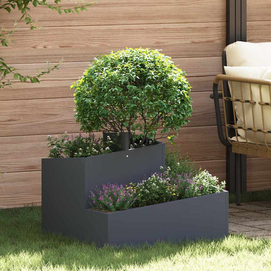 Tuin Bloempot Antraciet 60 x 60 x 50 cm Koudgewalst staal is nu te koop bij PeponiXL, paradijselijk wonen!